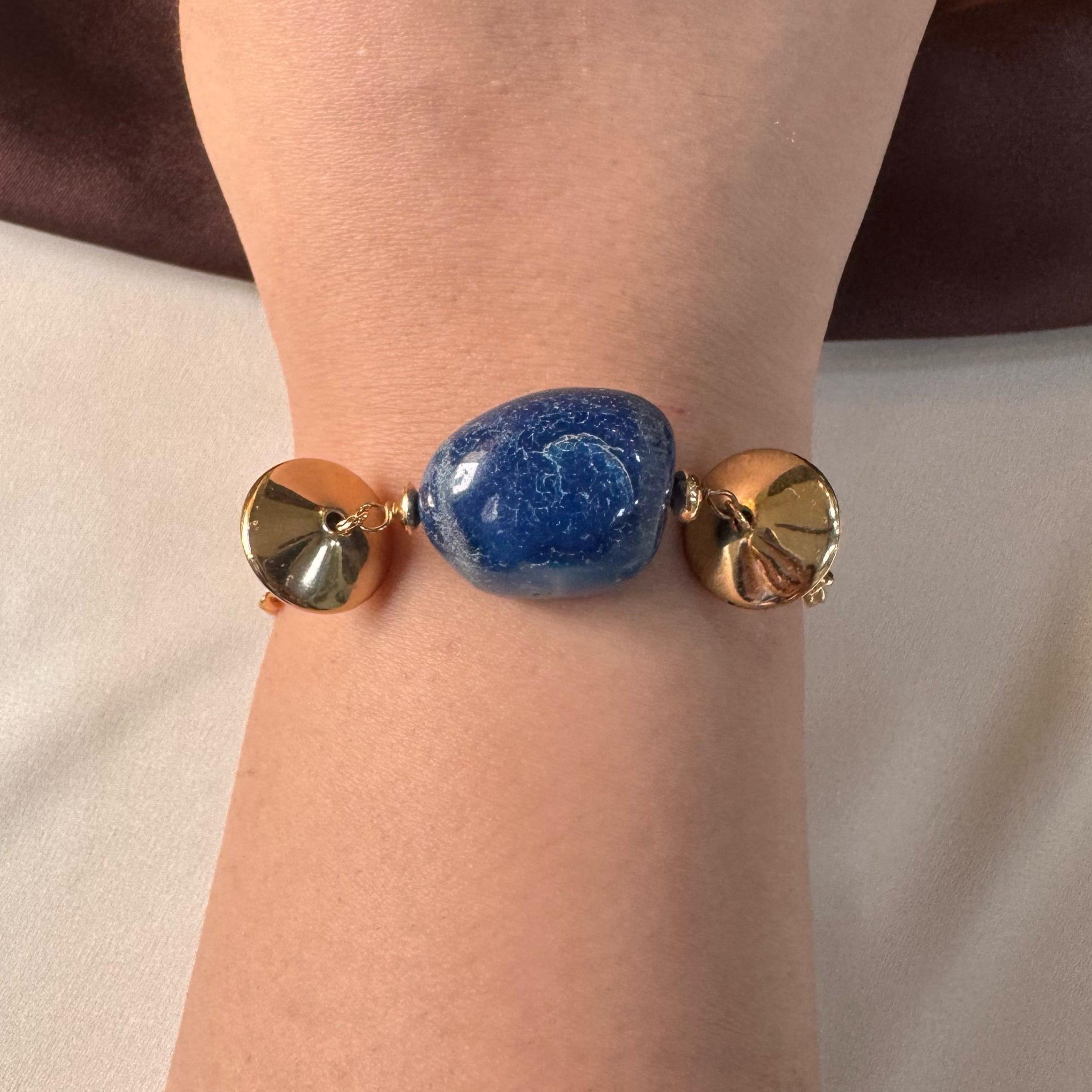 TFC Blue Sapphire Gold Plated Adjustable Bracelet
