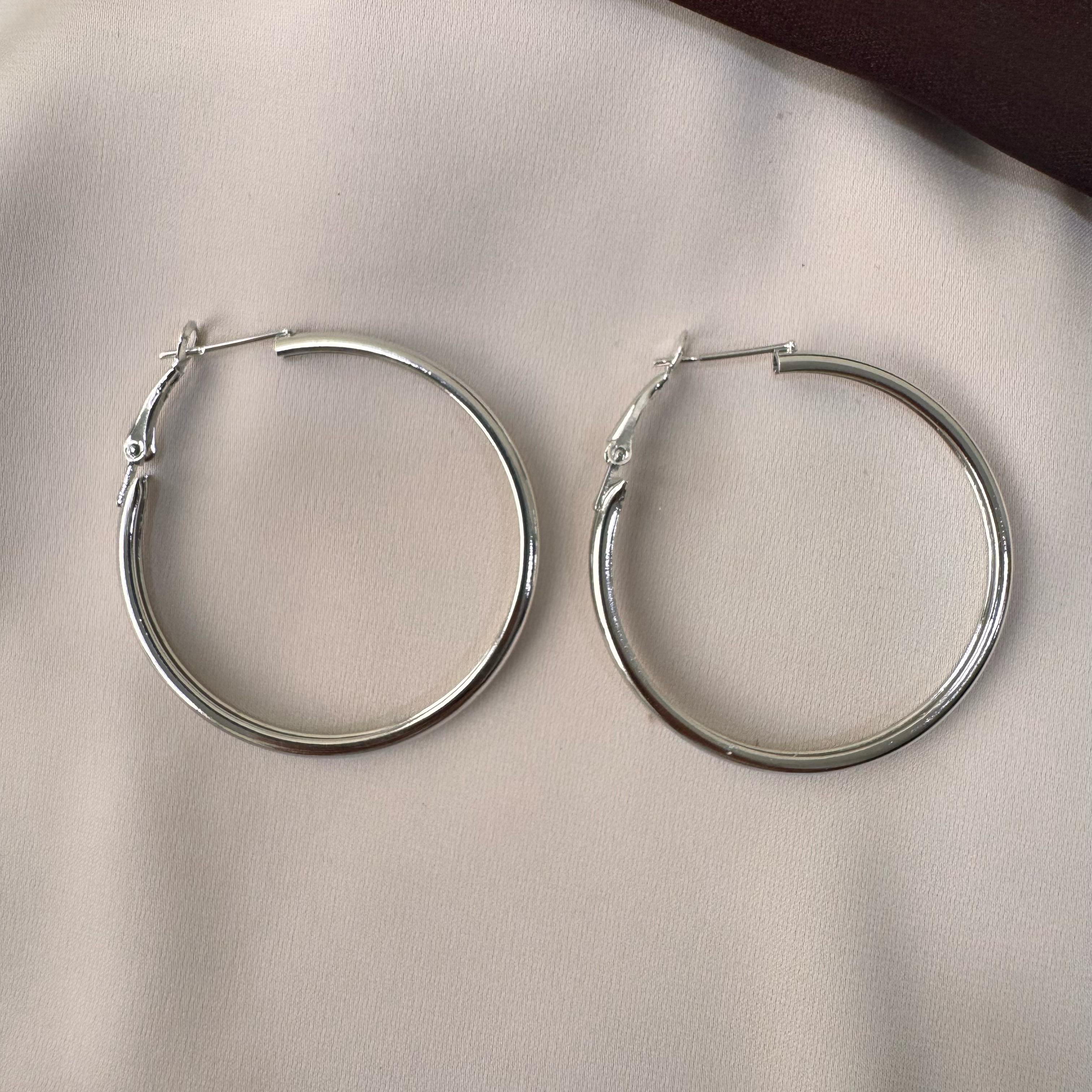 TFC Circle Silver Hoop Earrings