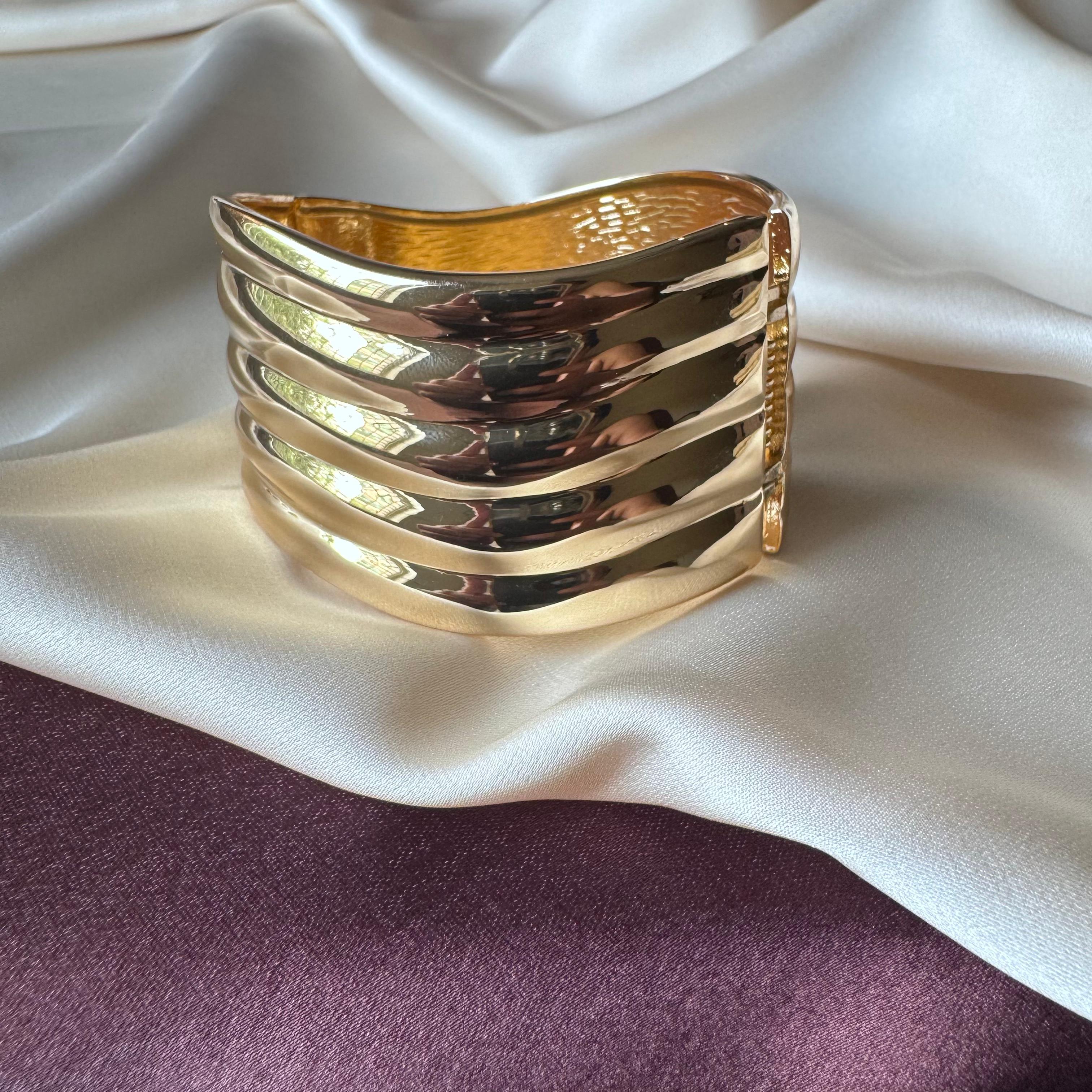 TFC Size 2.6 Ripple Gold Plated Bracelet Bangle