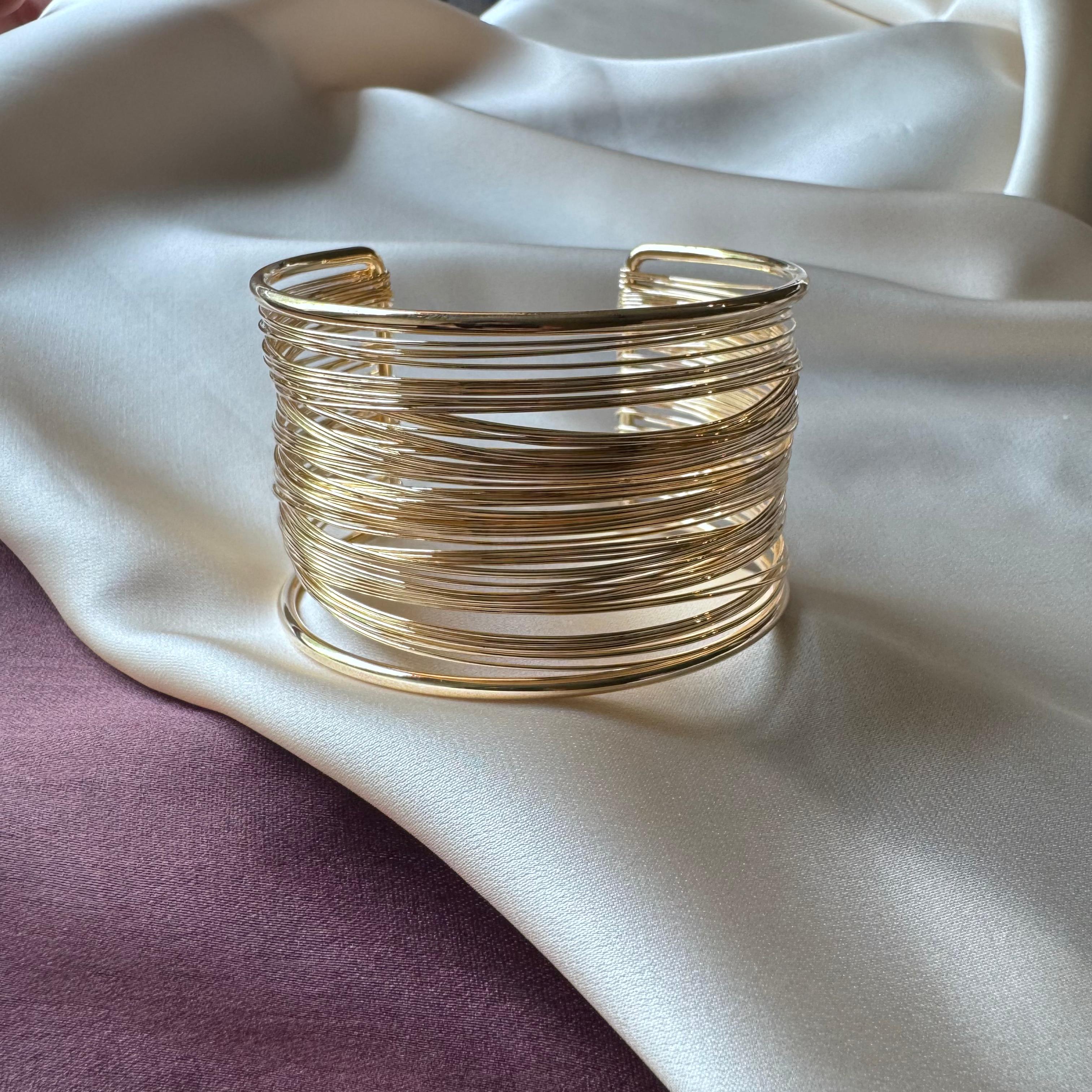 TFC Adjustable Mini Classic Gold Plated Cuff Bracelet