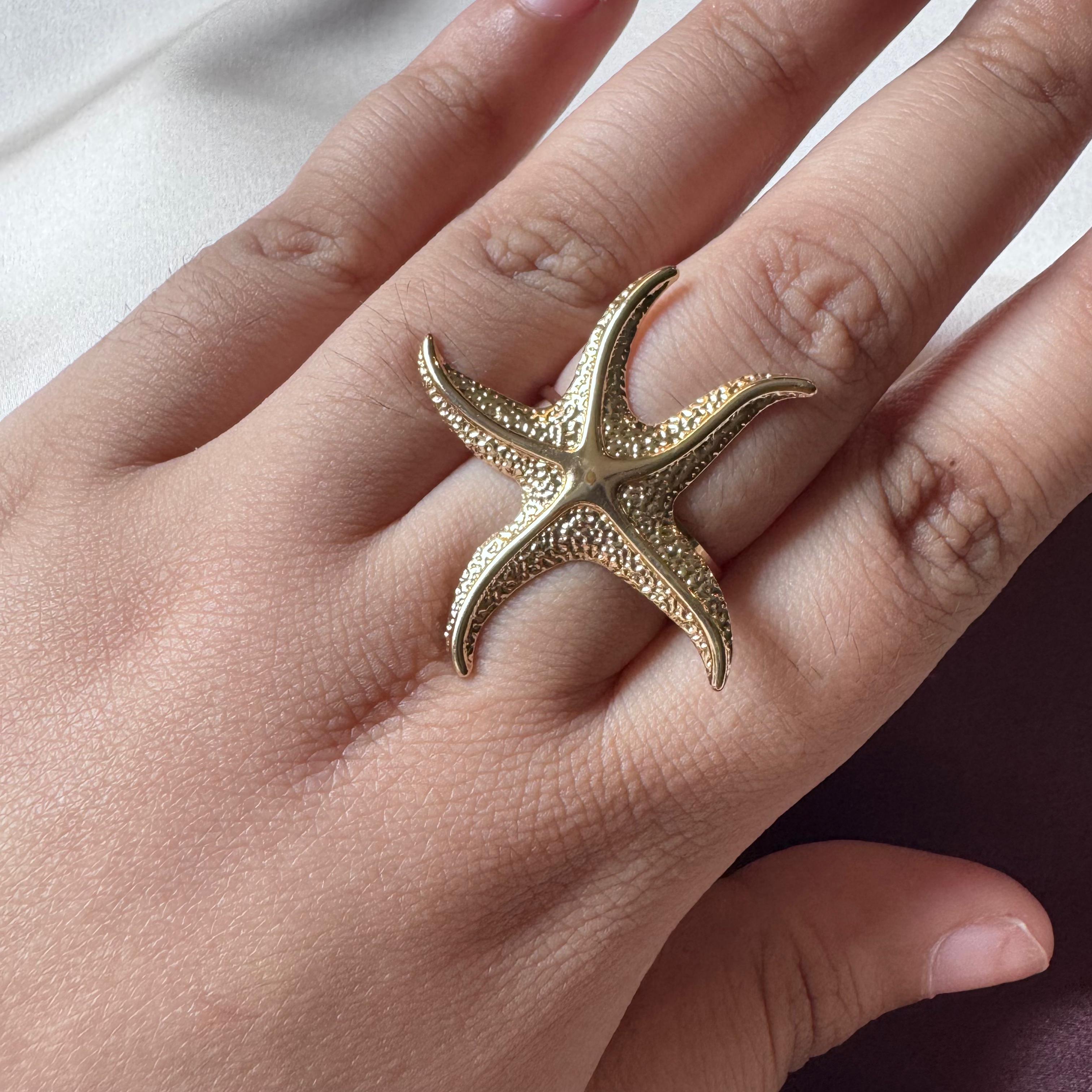 TFC Adjustable Star Gold Plated Ring