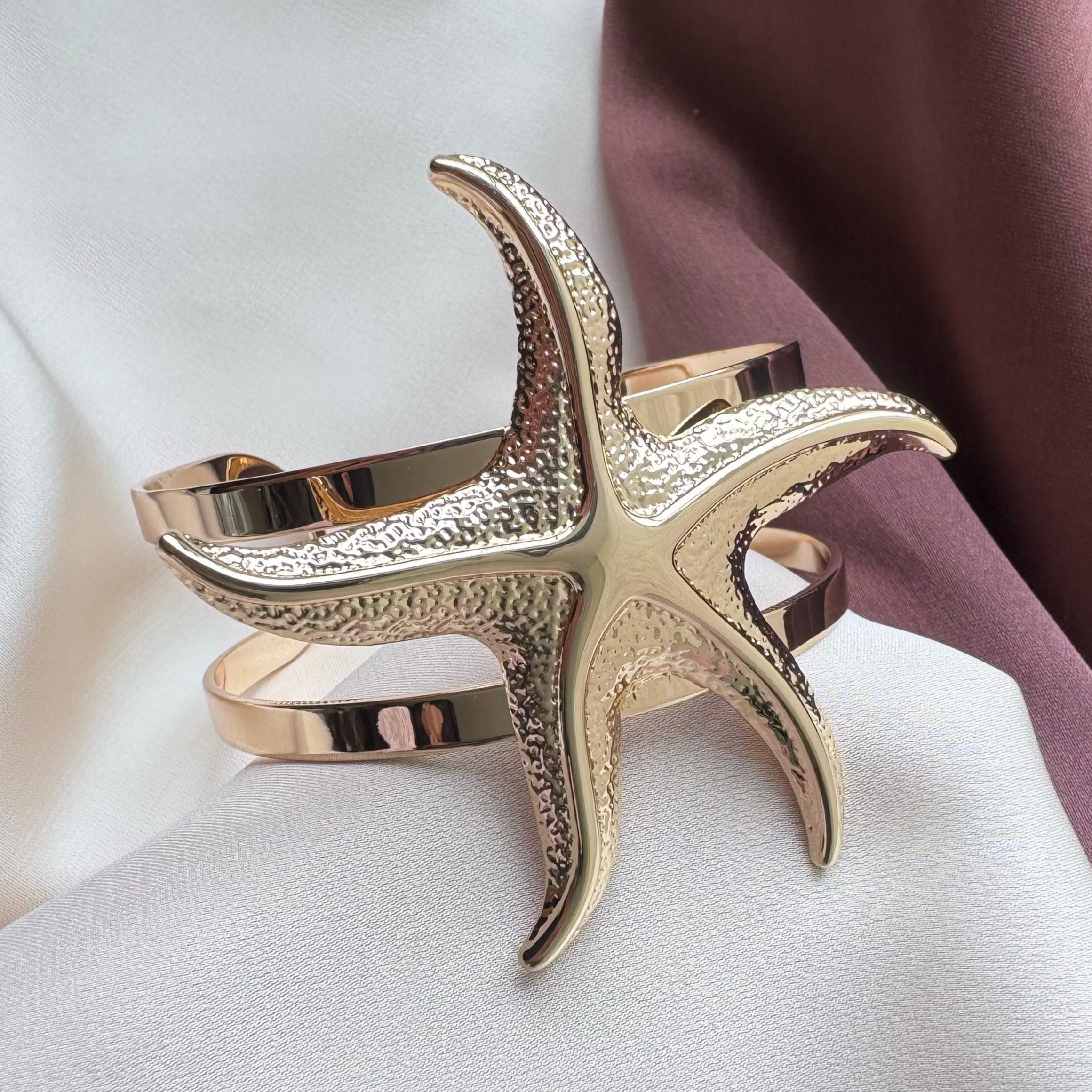 TFC Adjustable Star Gold Plated Cuff Bracelet