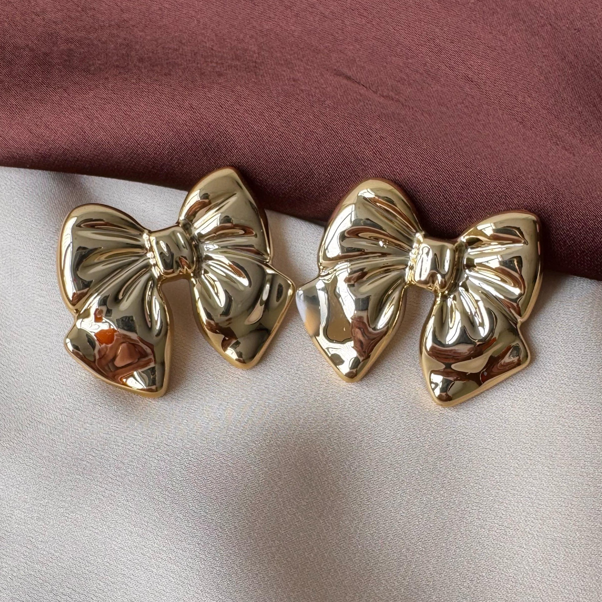 TFC Knot Gold Plated Stud Earrings