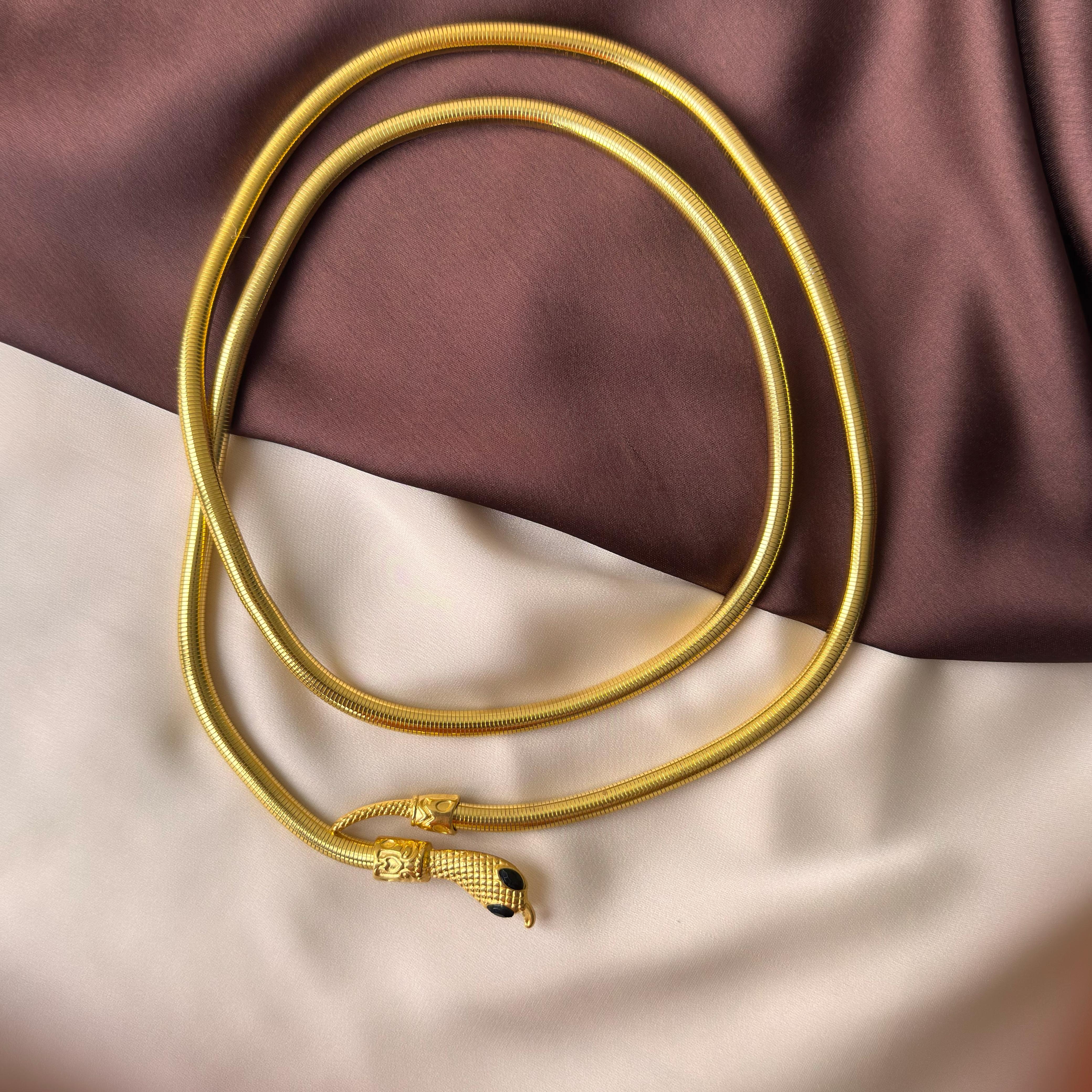 TFC Spiral Snake Adjuatable Gold Plated Necklace