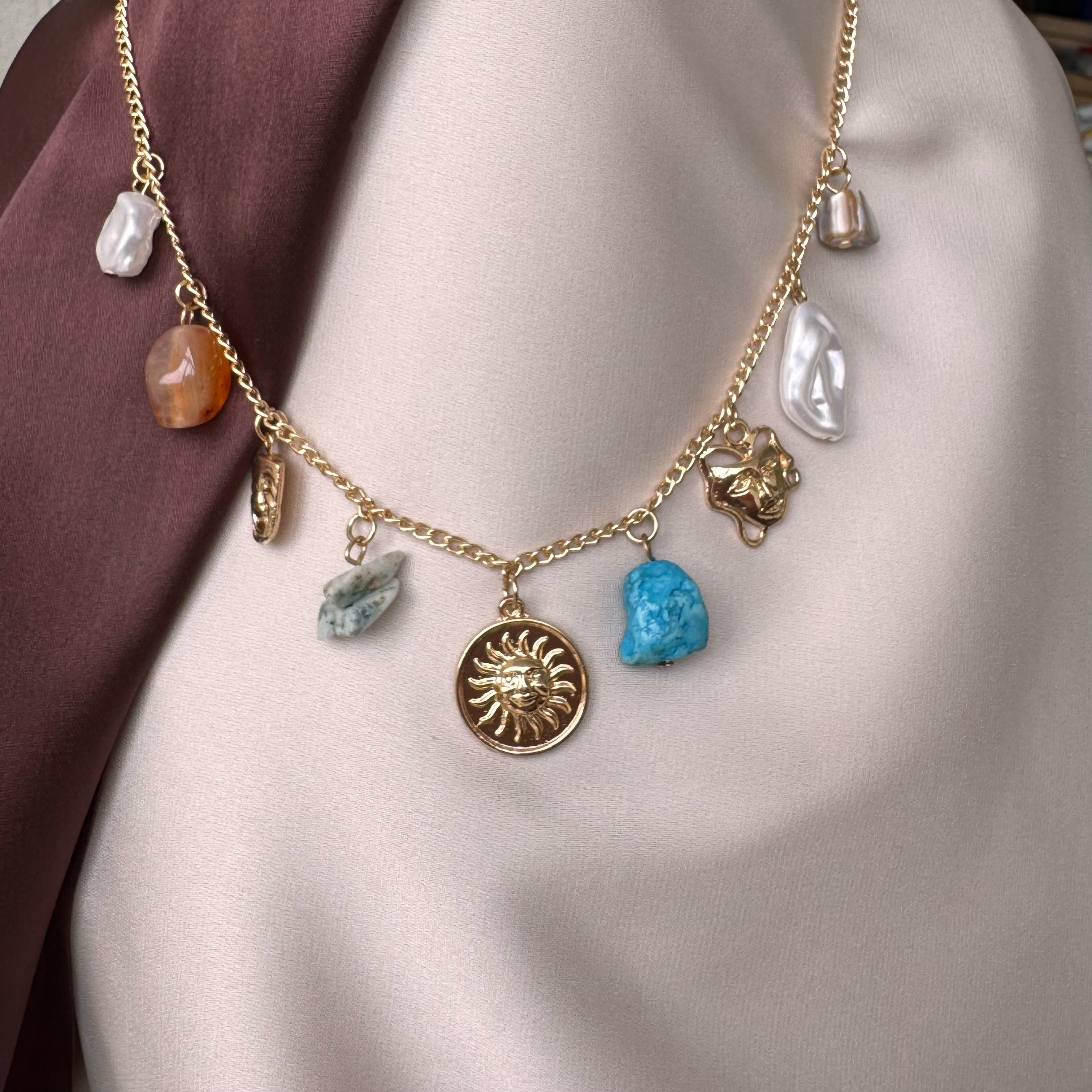 TFC Sun Charm Gold Plated Necklace