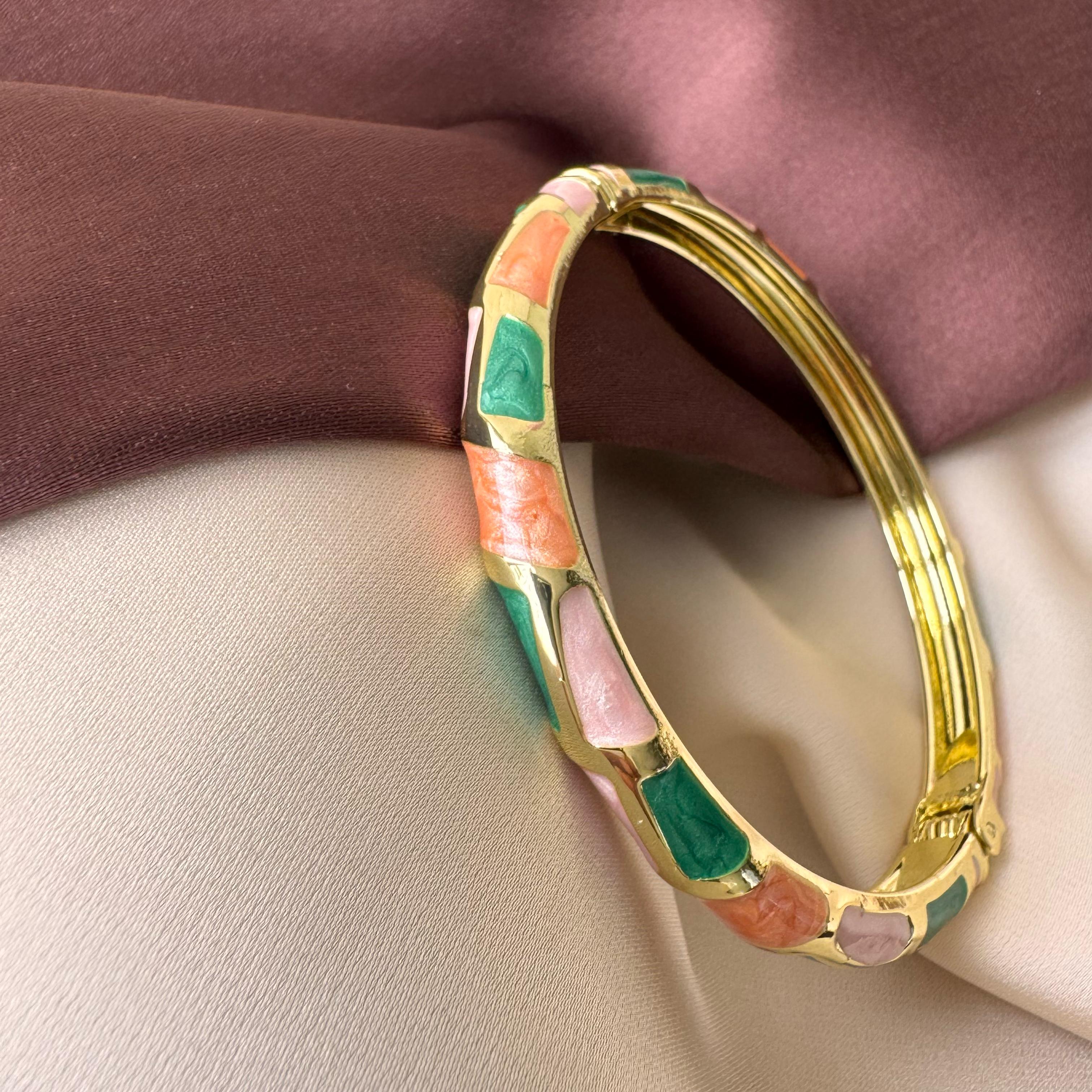 TFC Size 2.6 Colour Edges Gold Plated Enamel Bangle