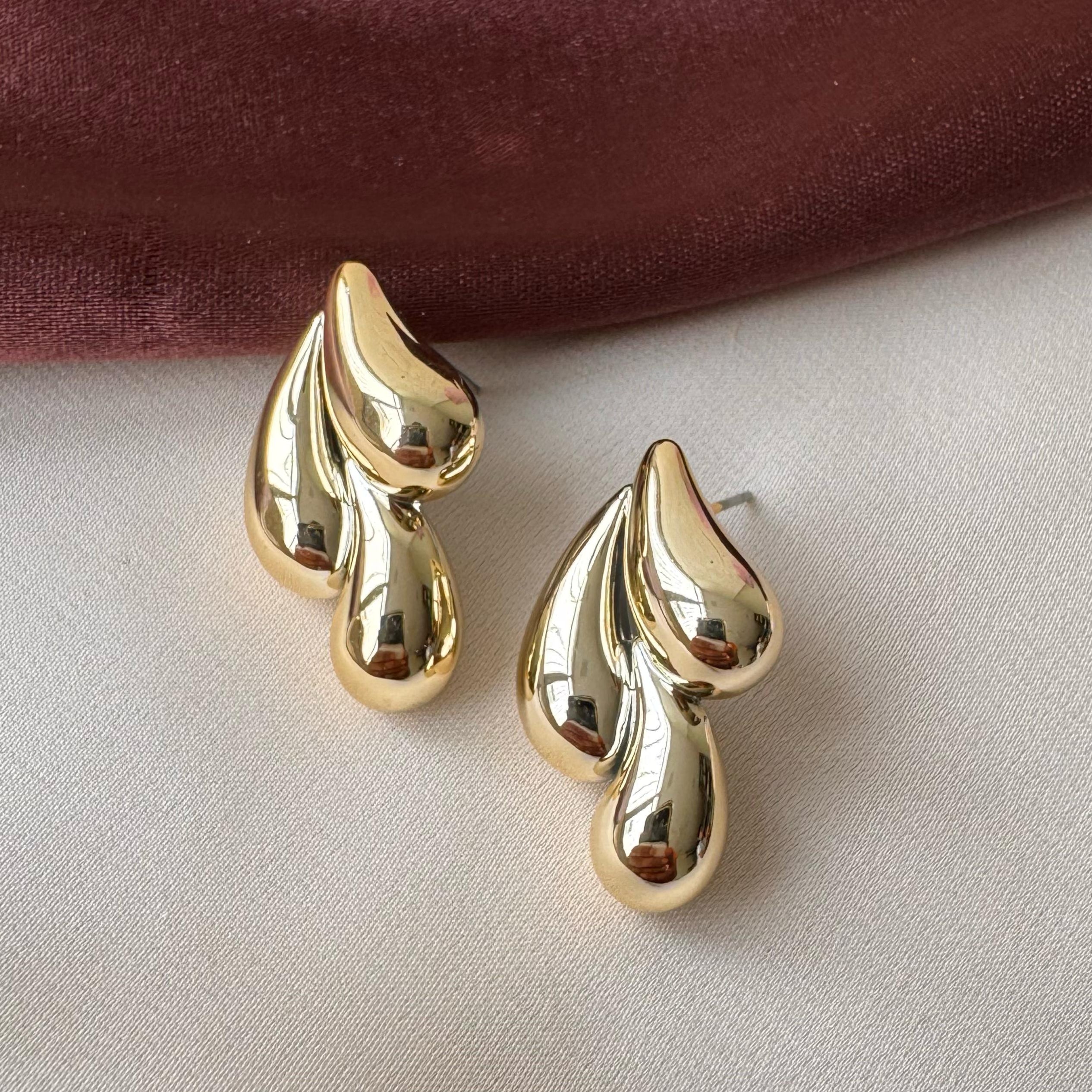 TFC Mini Drops Gold Plated Stud Earrings
