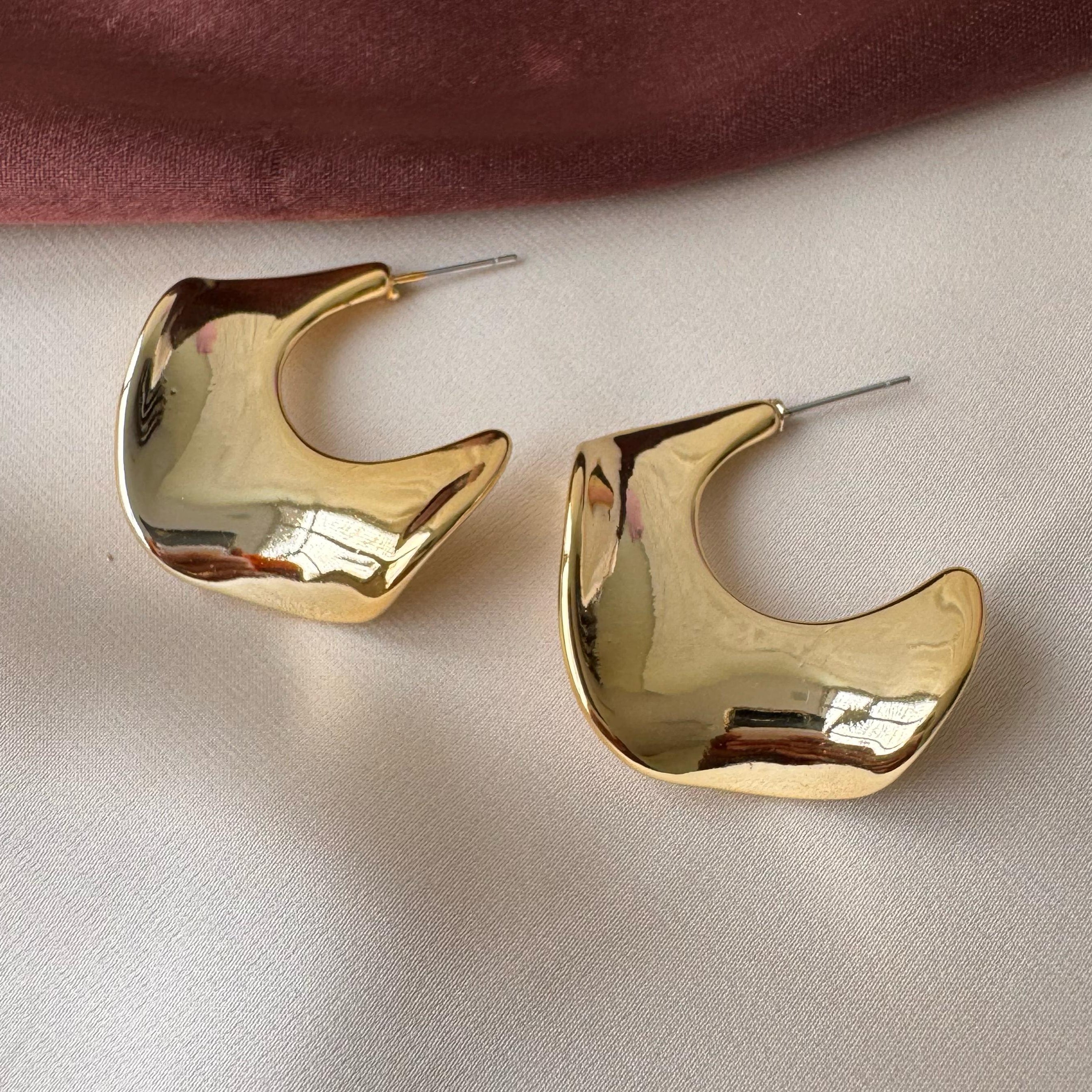 TFC Waver Gold Plated Stud Earrings