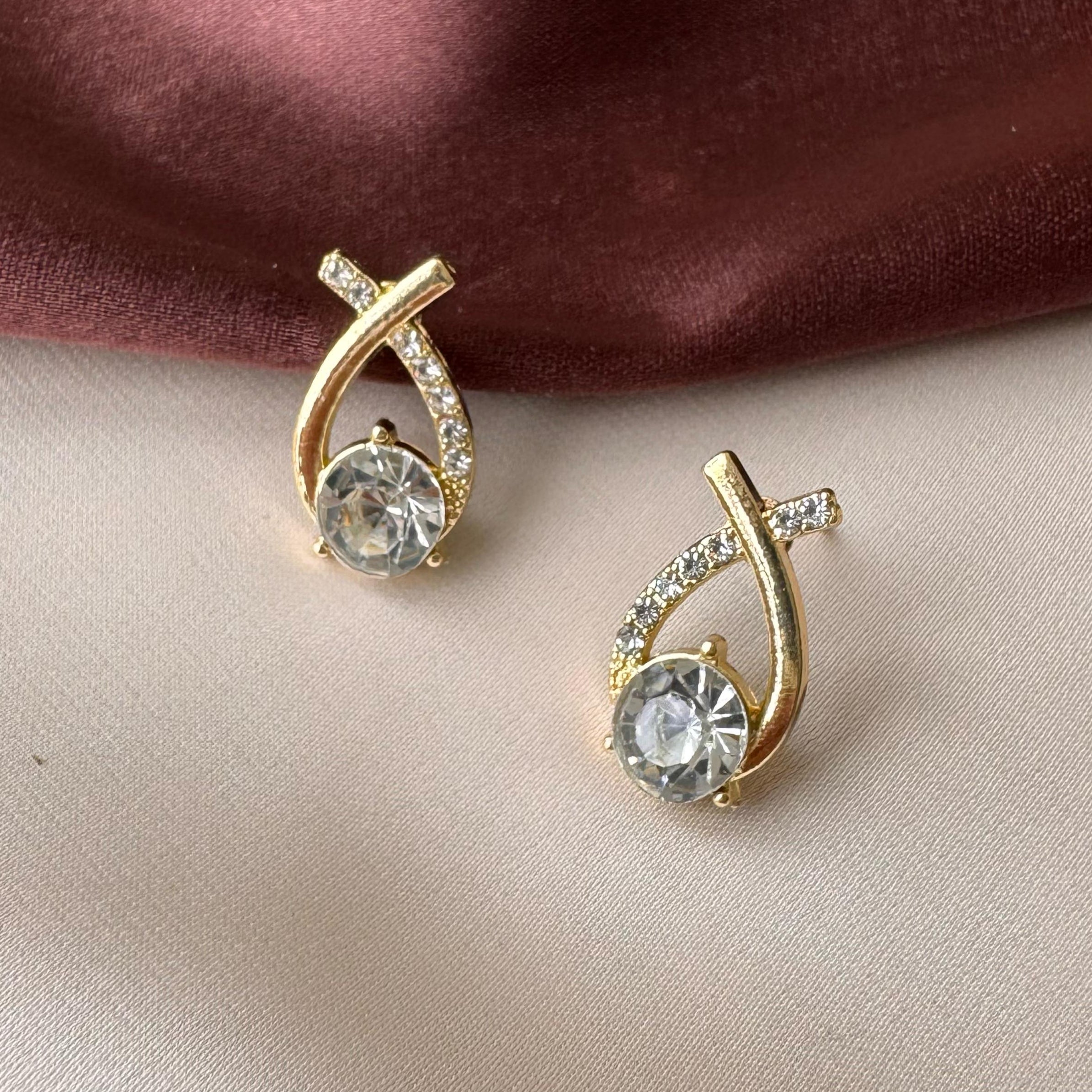 TFC Diamond Gold Plated Stud Earrings