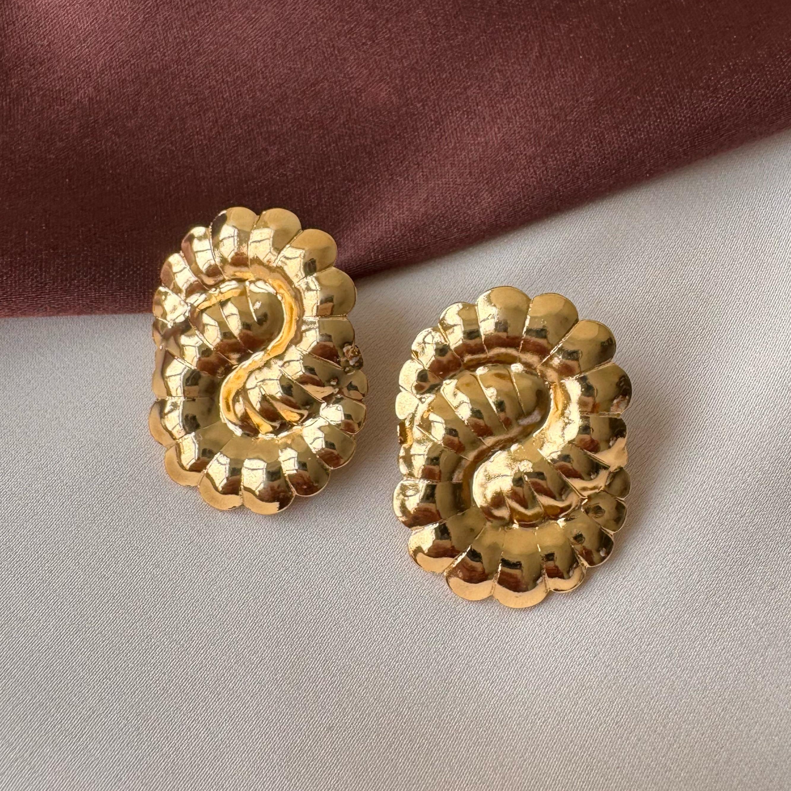 TFC Snail Gold Plated Stud Earrings