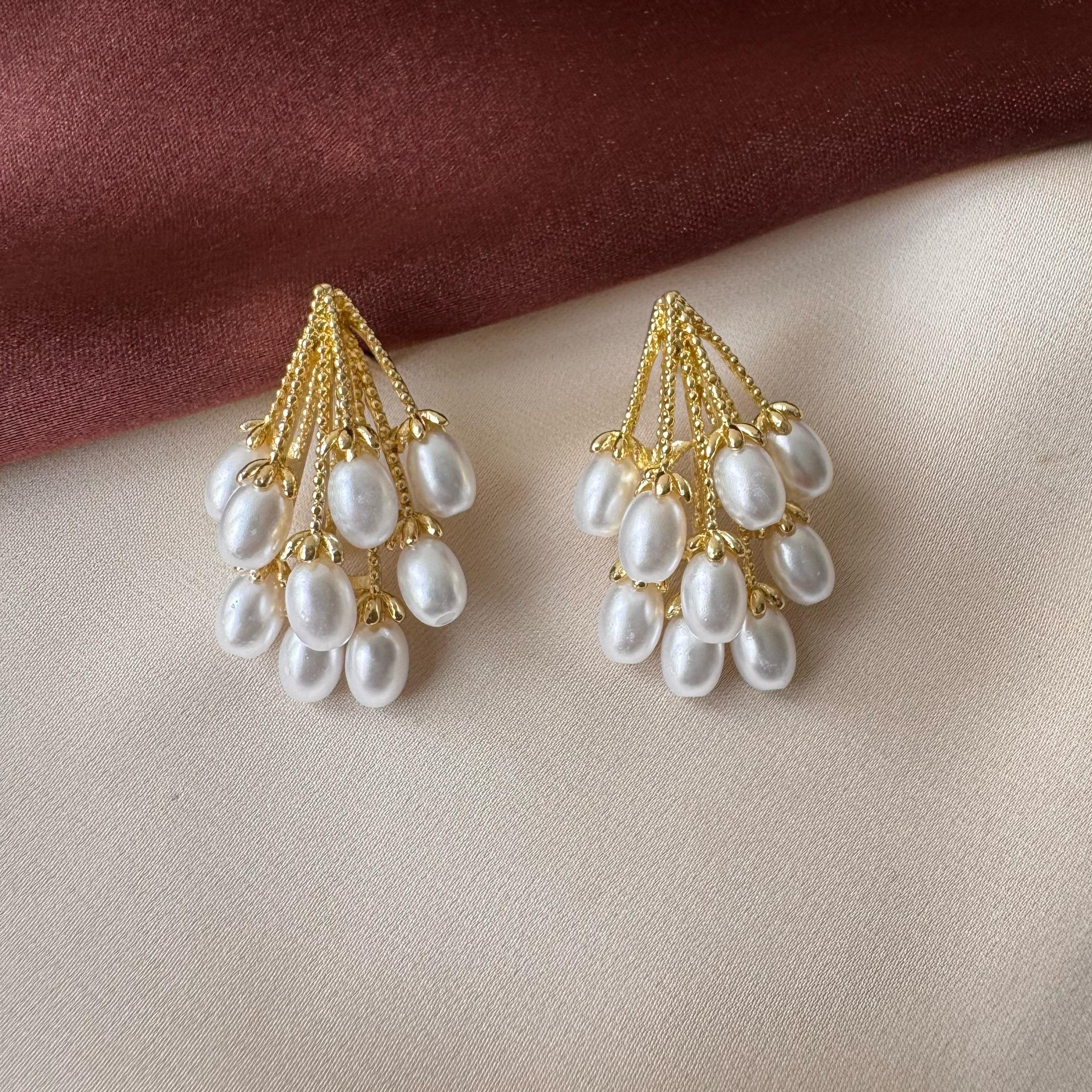 TFC Bunch Of Grapes Gold Plated Stud Earrings
