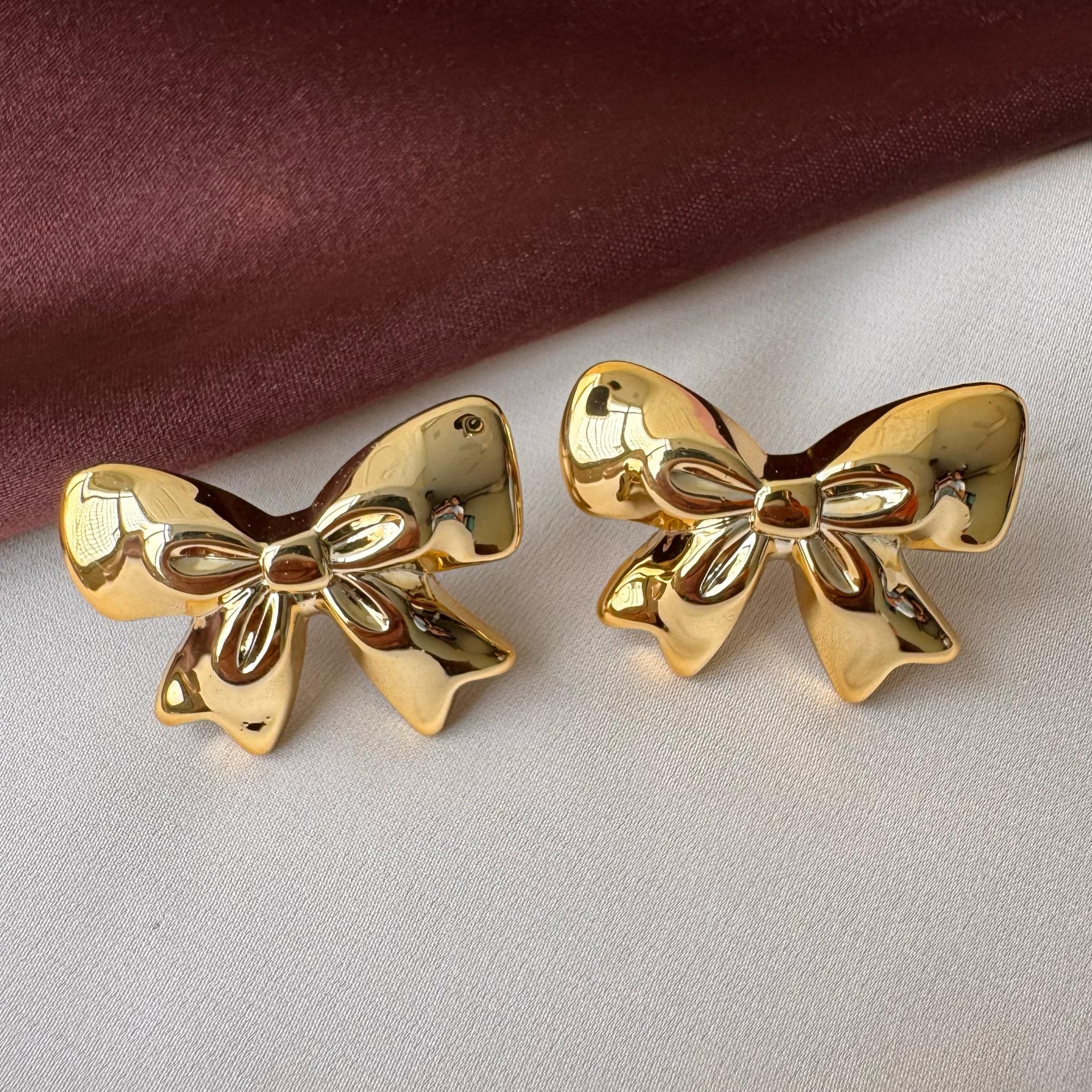 TFC Bowtique Gold Plated Stud Earrings
