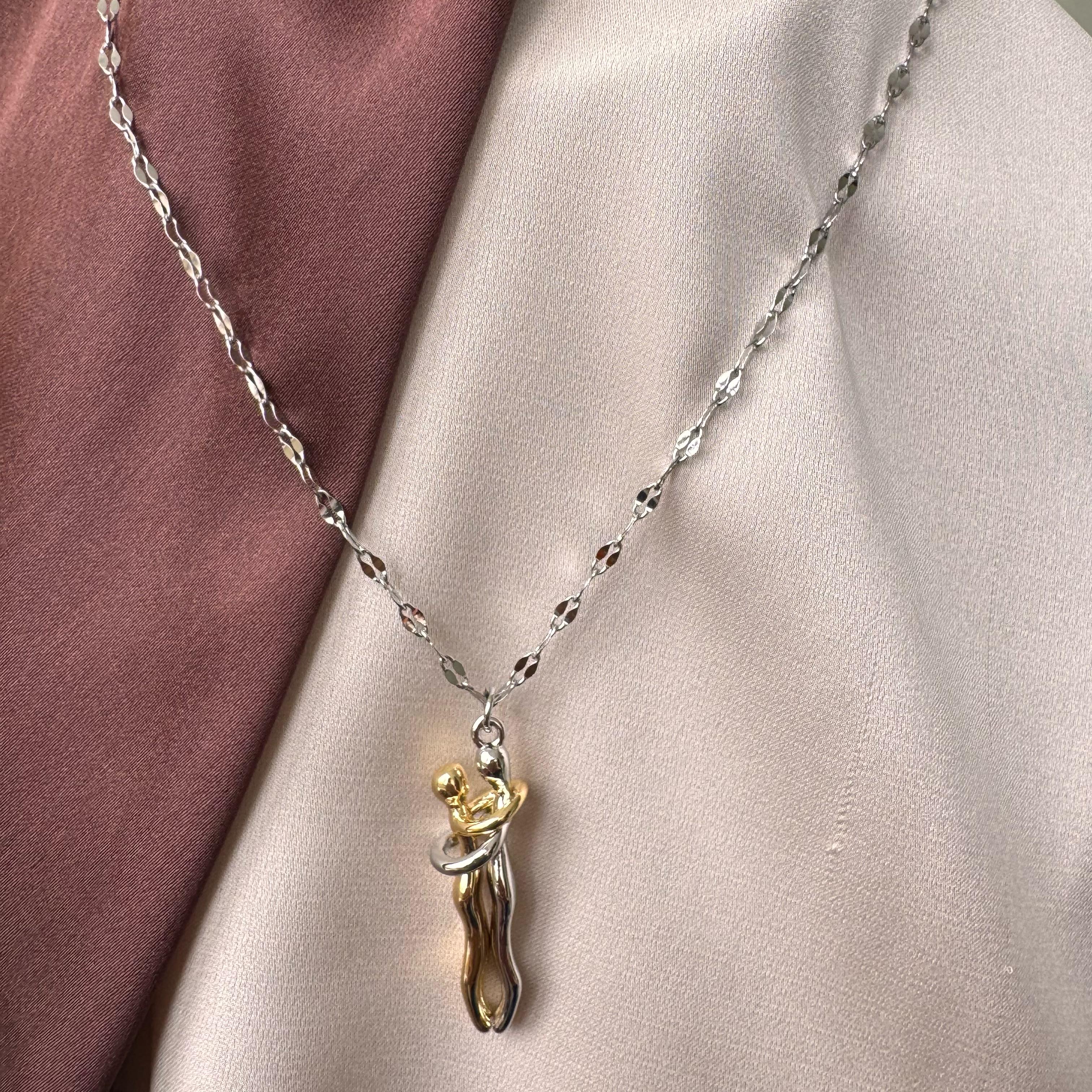 TFC Love Couple Silver Plated Chain Necklace