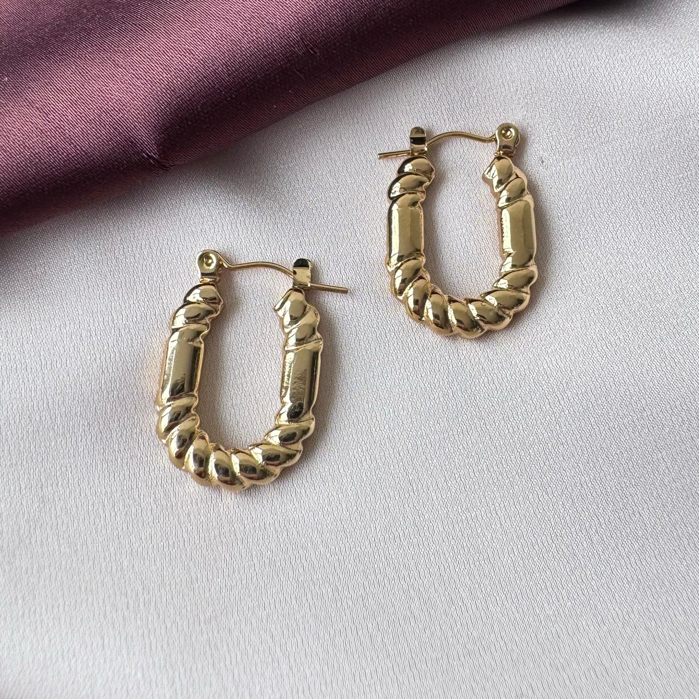 TFC Twisted Strand Gold Plated Hoop Earrings