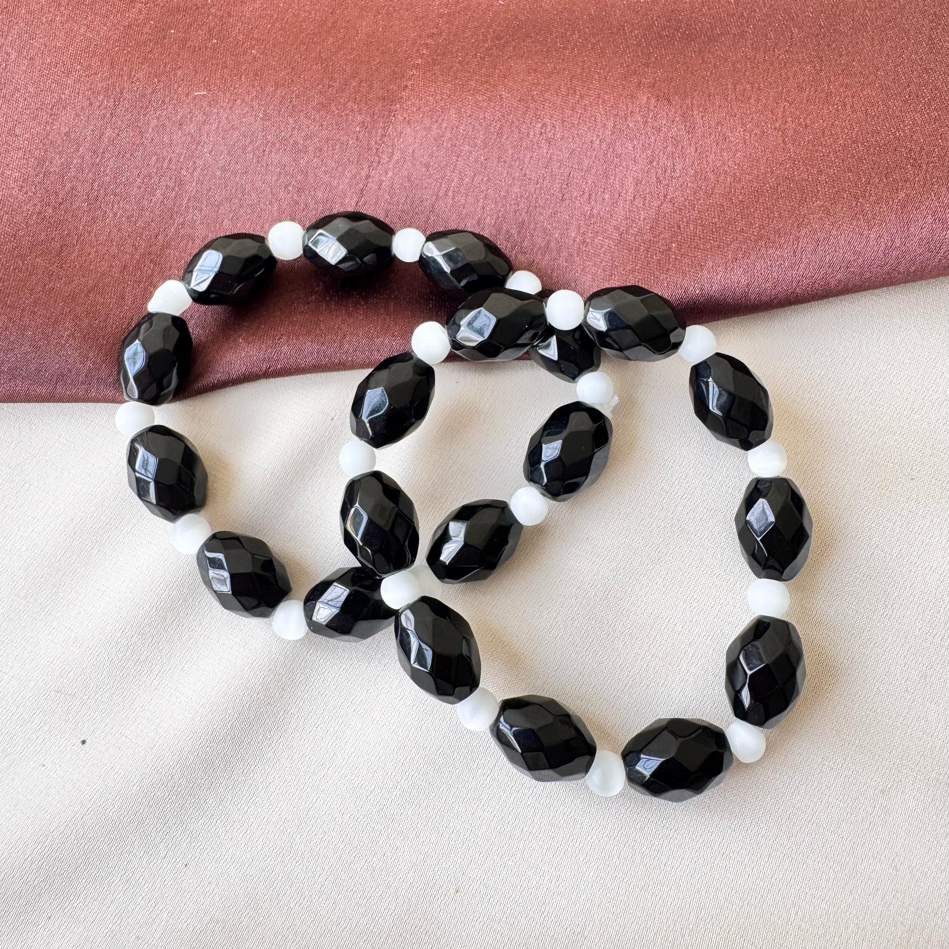 TFC Black Bead Bracelet (set of 2 )