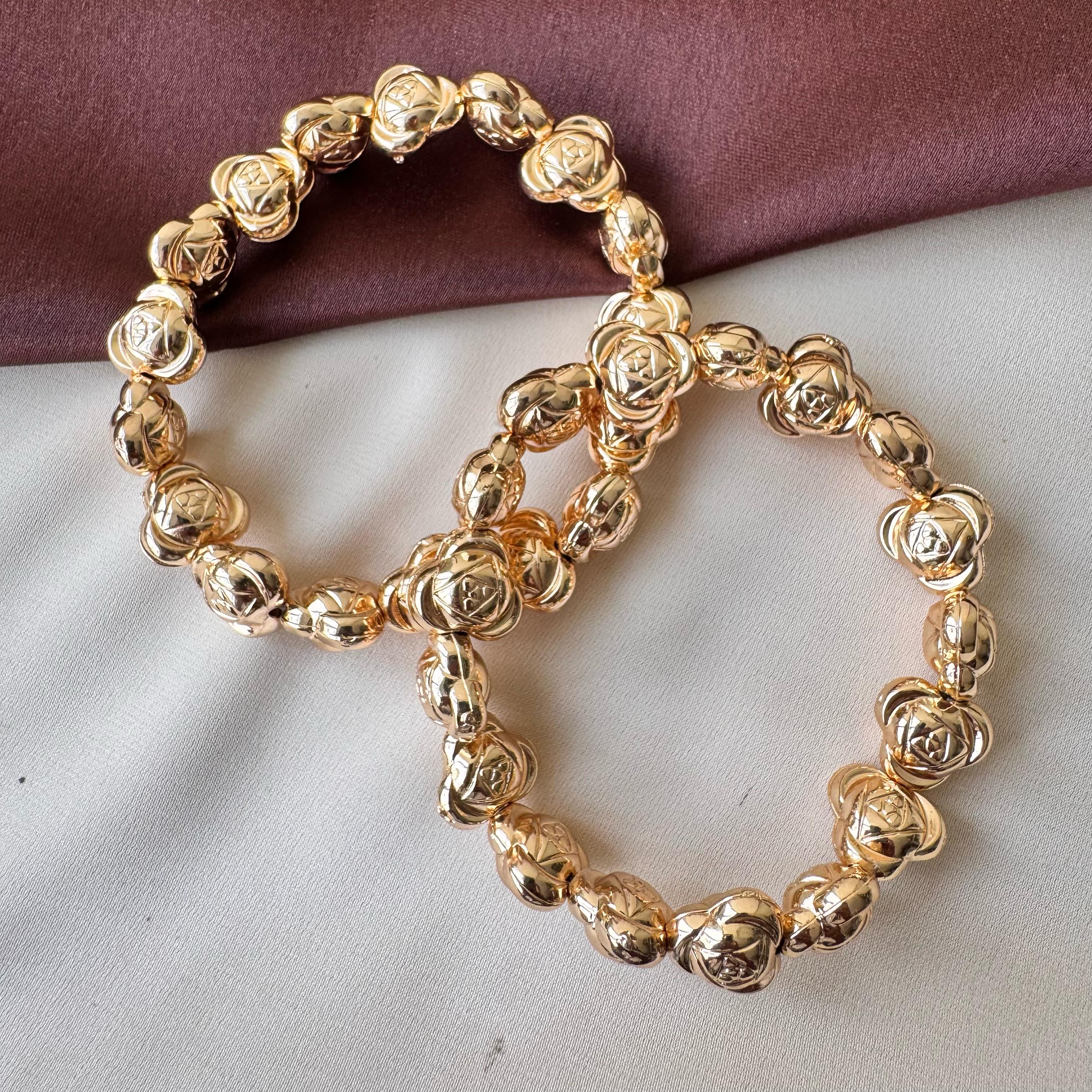 TFC Mini Flower Gold Plated Bracelet (set of 2 )