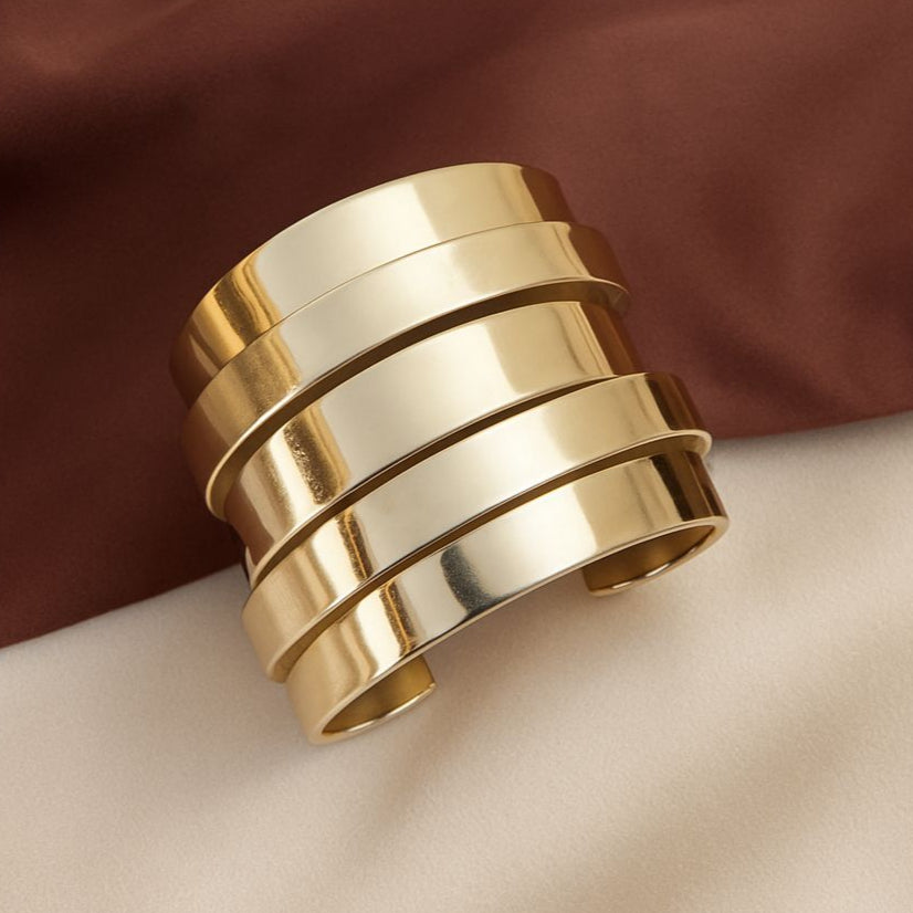 TFC Dazzle Gold Plated Cuff Bracelet