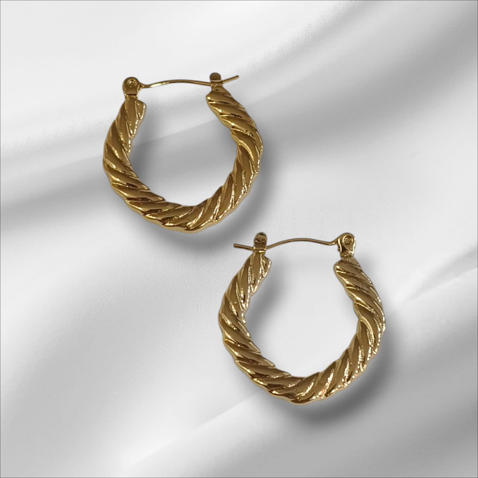 TFC Tango Swirl Gold Plated Hoop Earrings