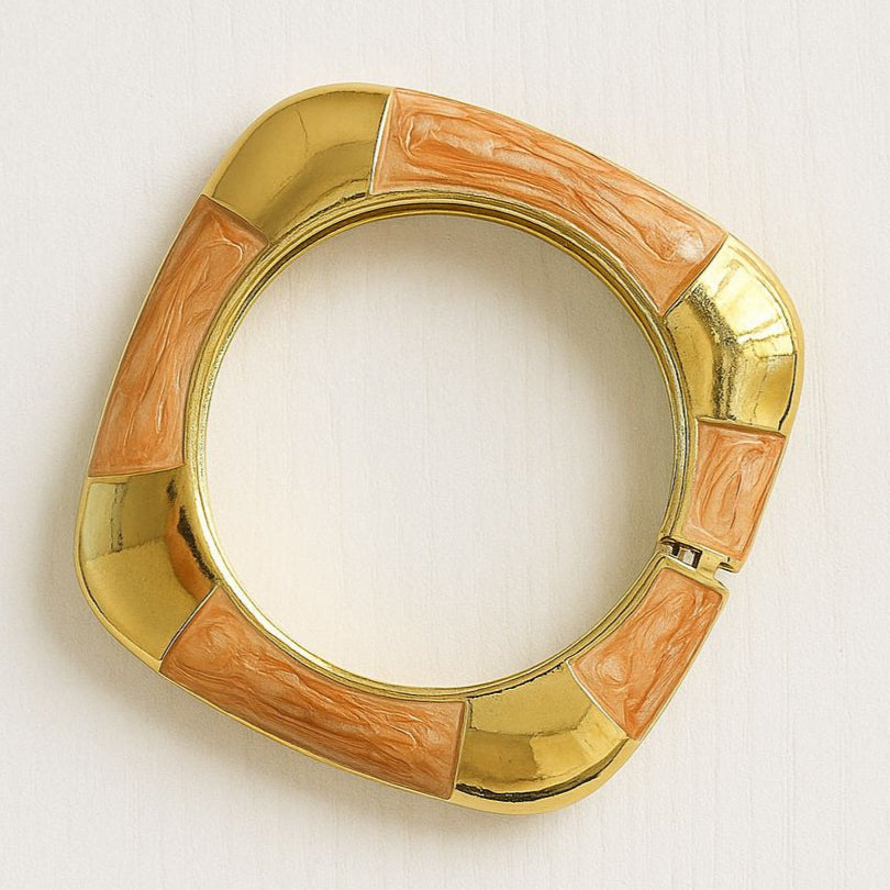 TFC Size 2.6 Brown Side Gold Plated Bracelet Bangle