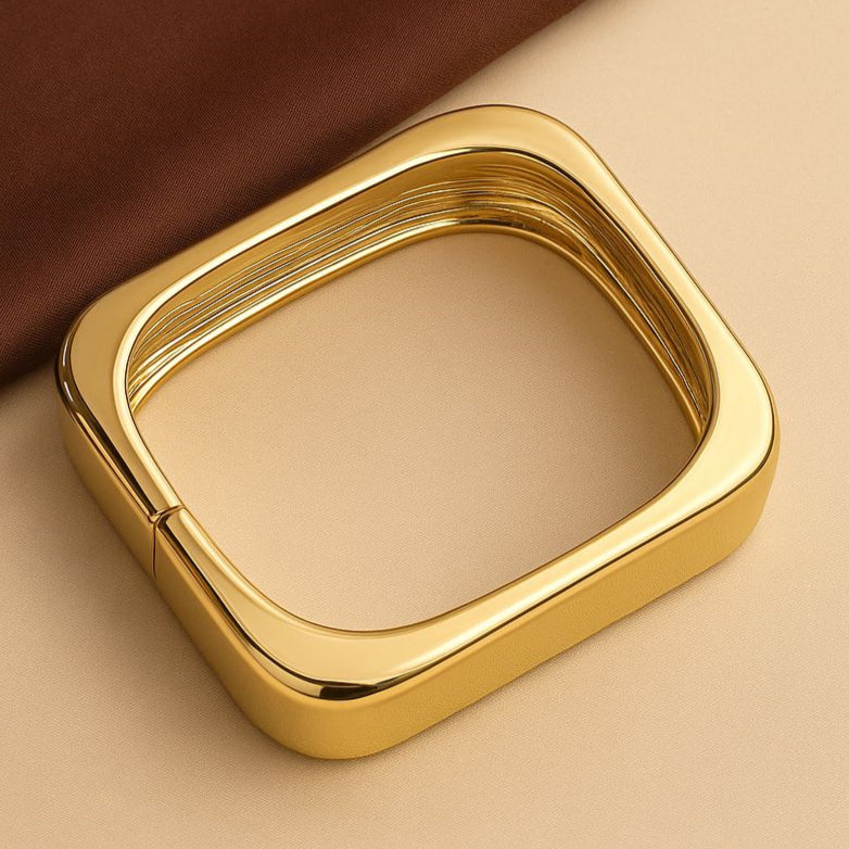TFC Size 2.6 Creamy Enamel Gold Plated Bracelet Bangle