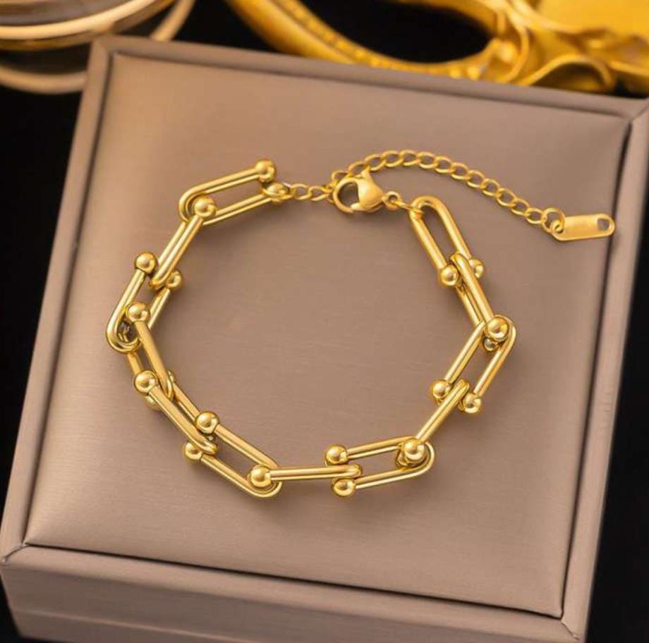 TFC Chain Lock Gold Plated Bracelet