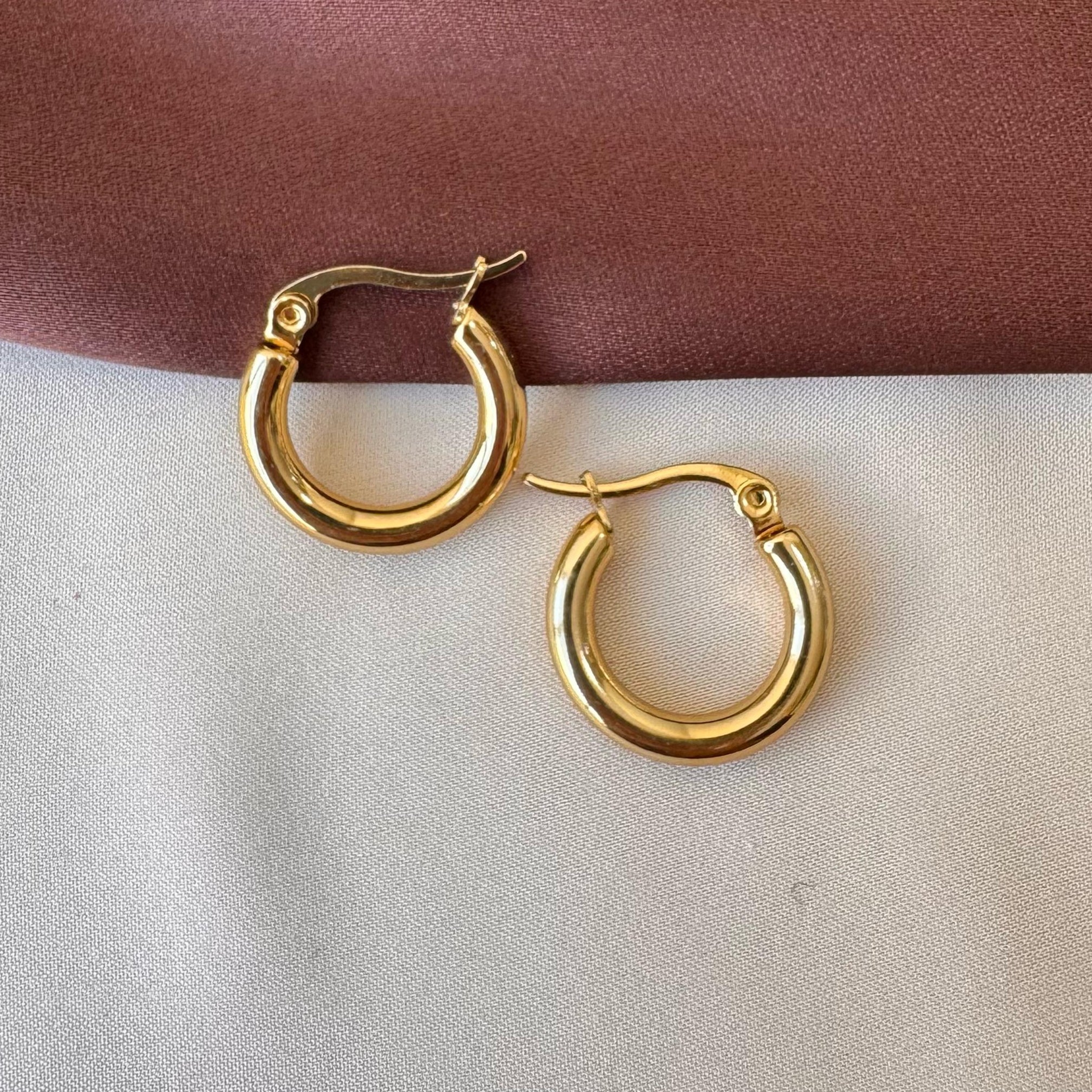 TFC Plane Loop Gold Plated Hoop Earrings