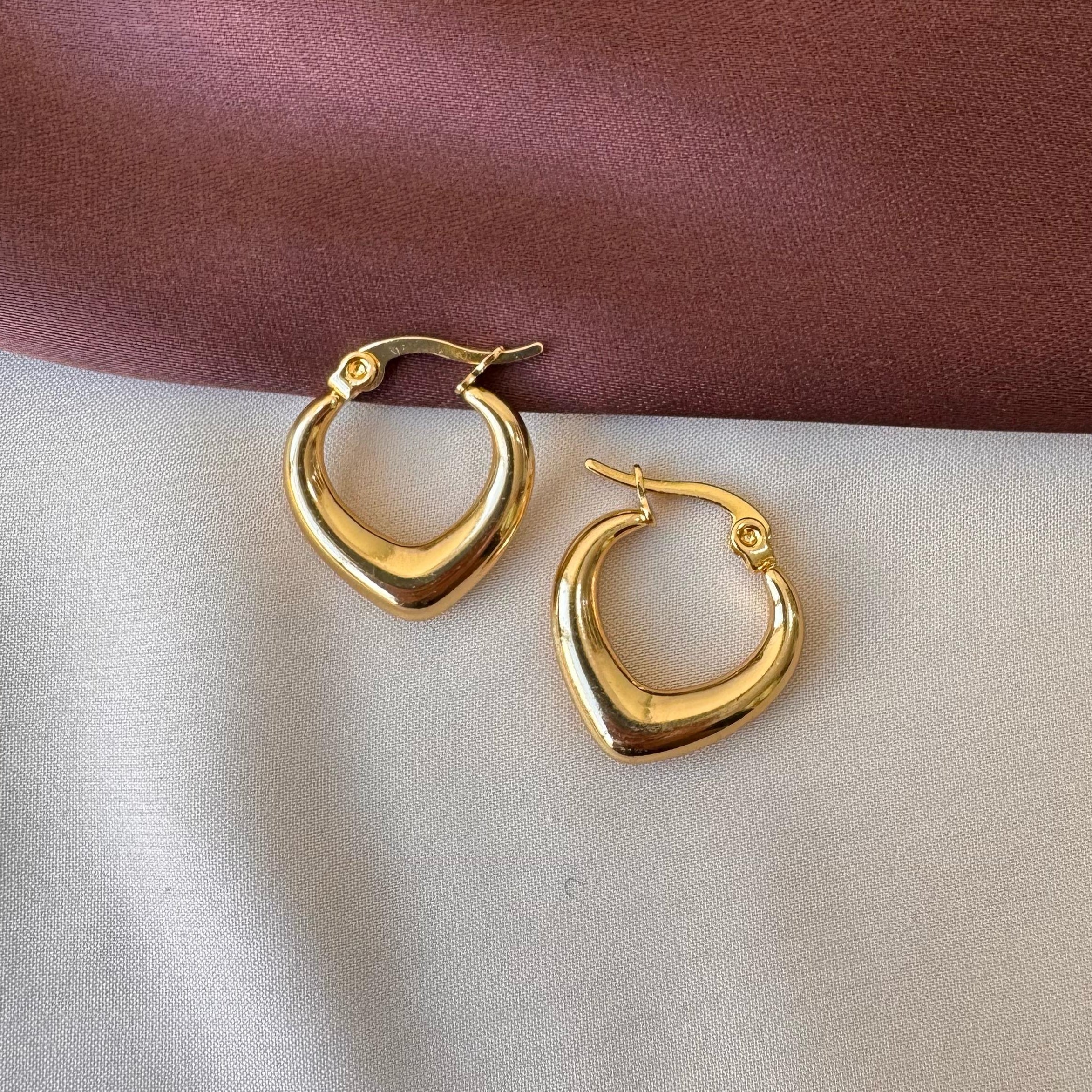 TFC Droppy Loop Gold Plated Hoop Earrings