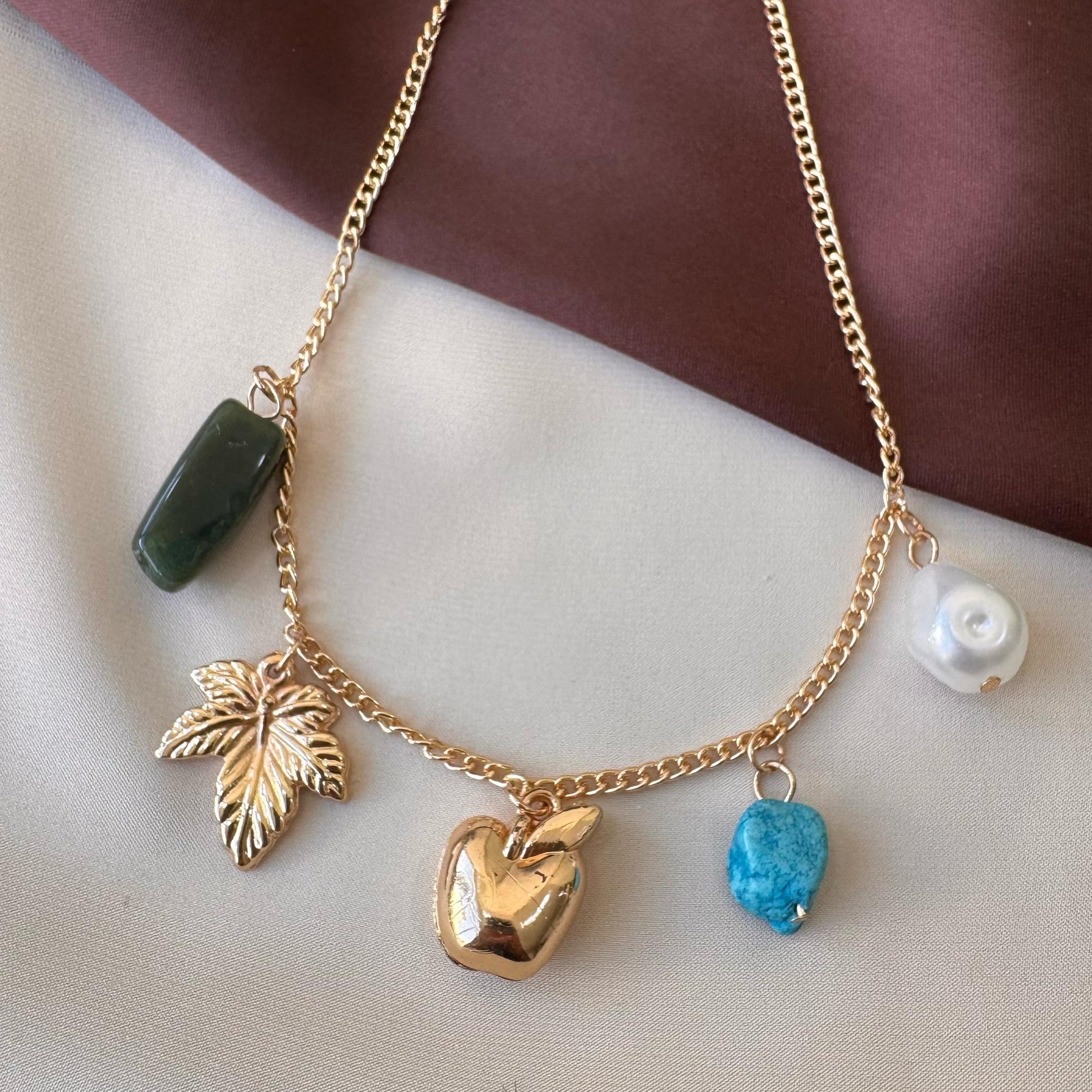 TFC Apple Charms Gold Plated Necklace