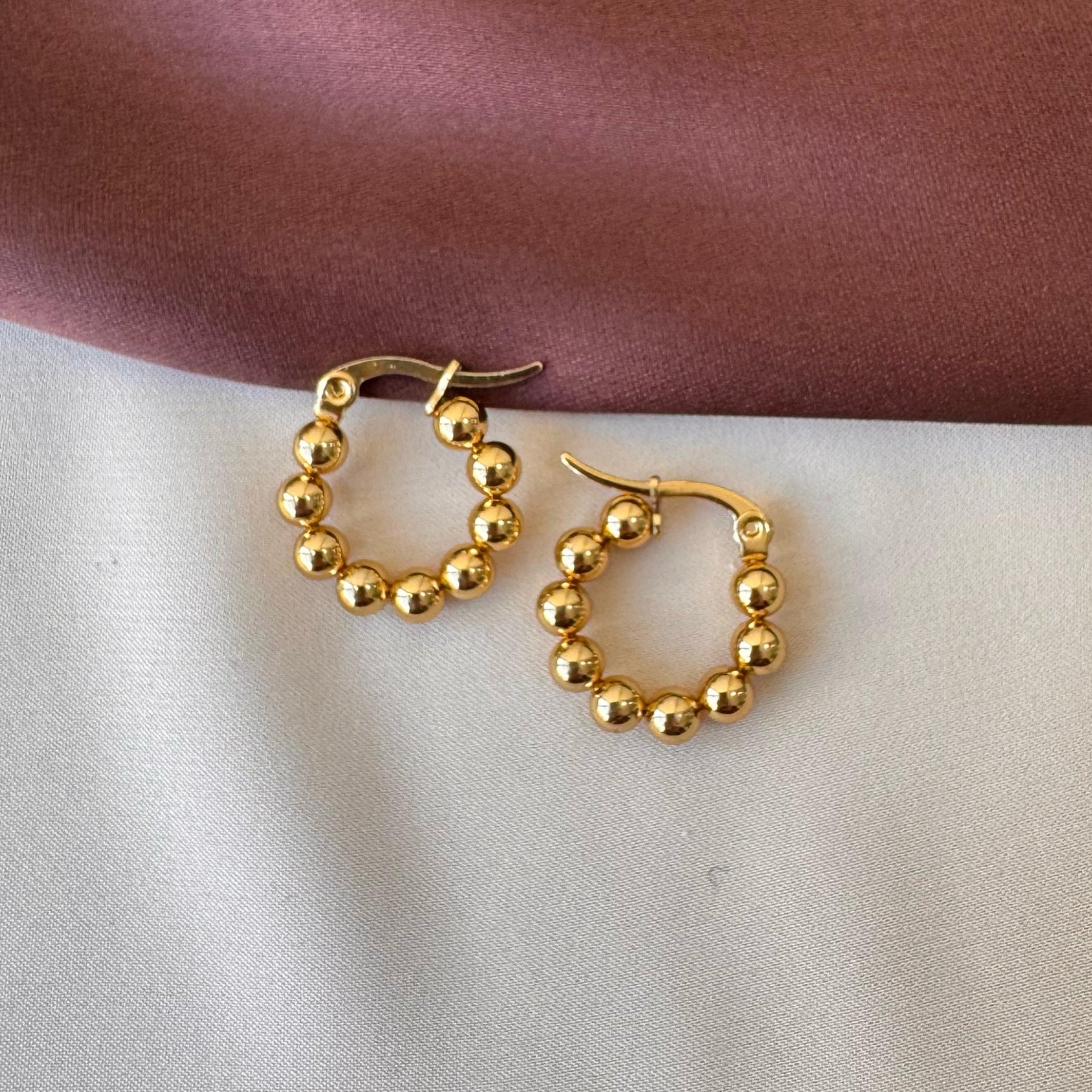 TFC Dotted Loop Gold Plated Hoop Earrings