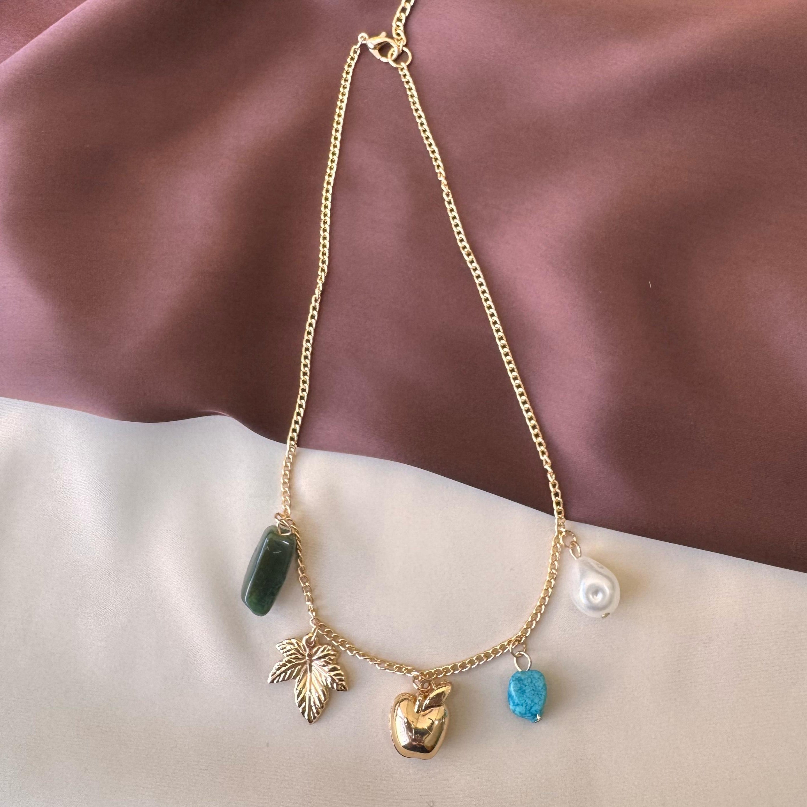 TFC Apple Charms Gold Plated Necklace