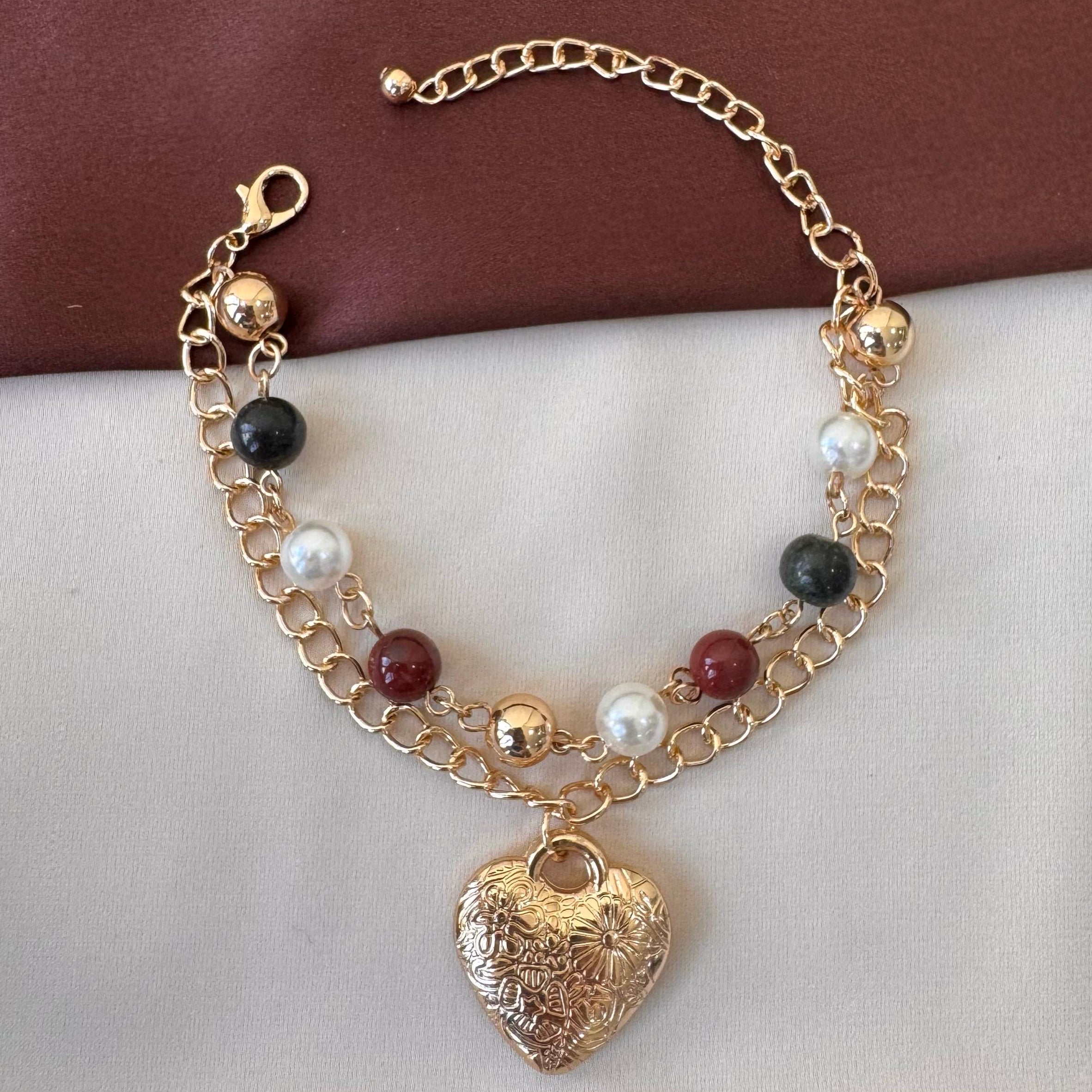 TFC Adore Heart Charms Gold Plated Bracelet