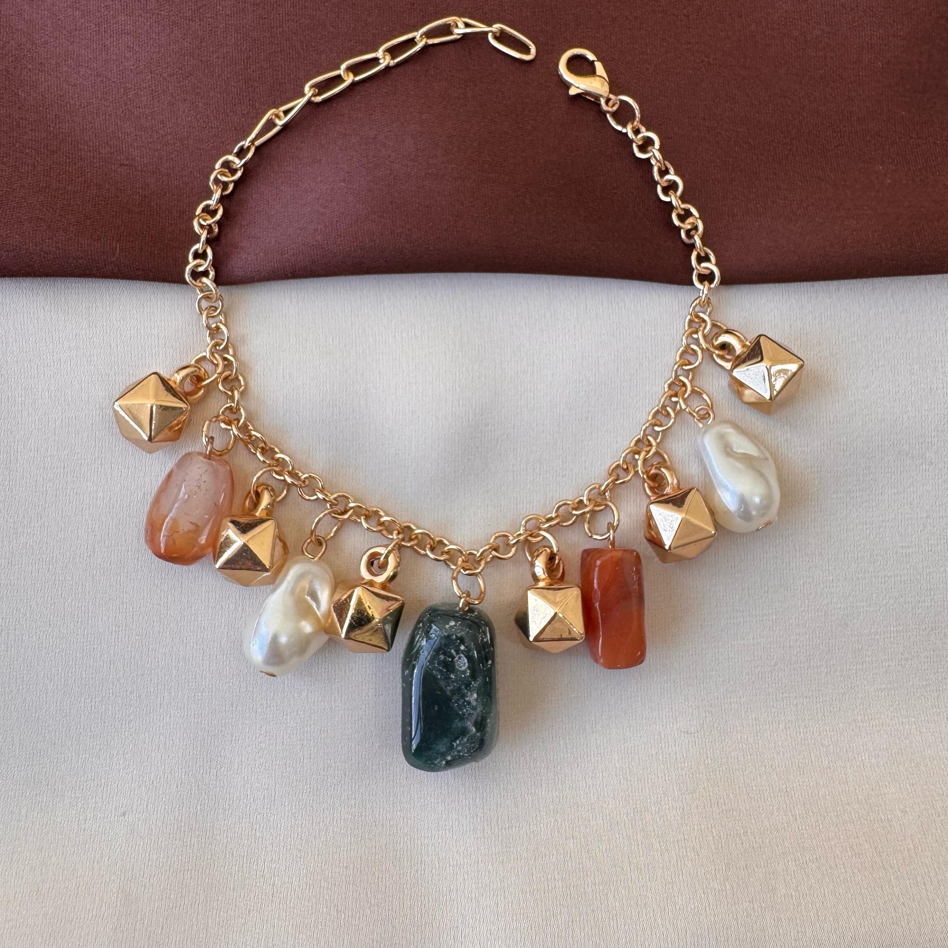 TFC MIX Color Big Charms Gold Plated Bracelet