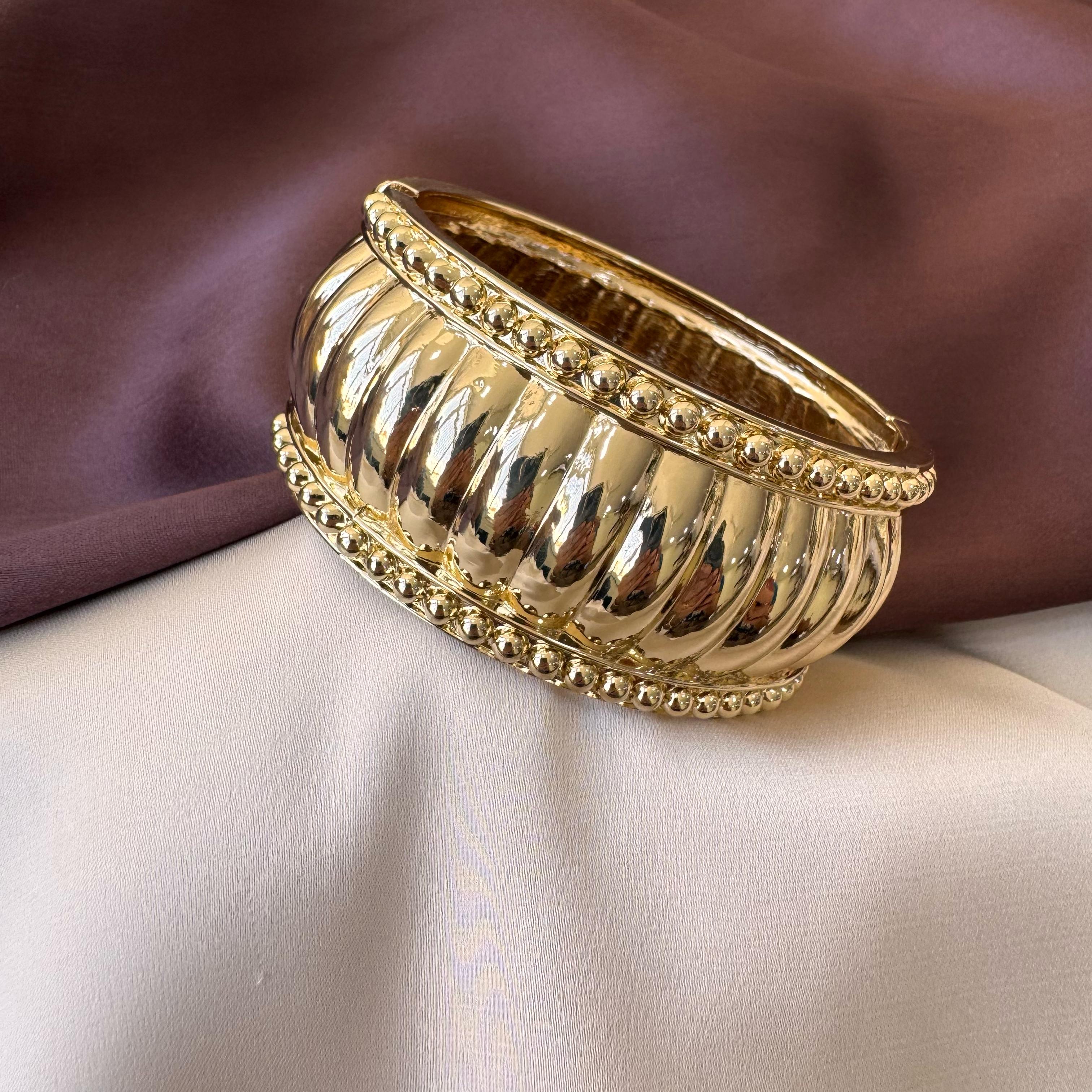 TFC Size 2.6 Crown Gold Plated Bracelet Bangle