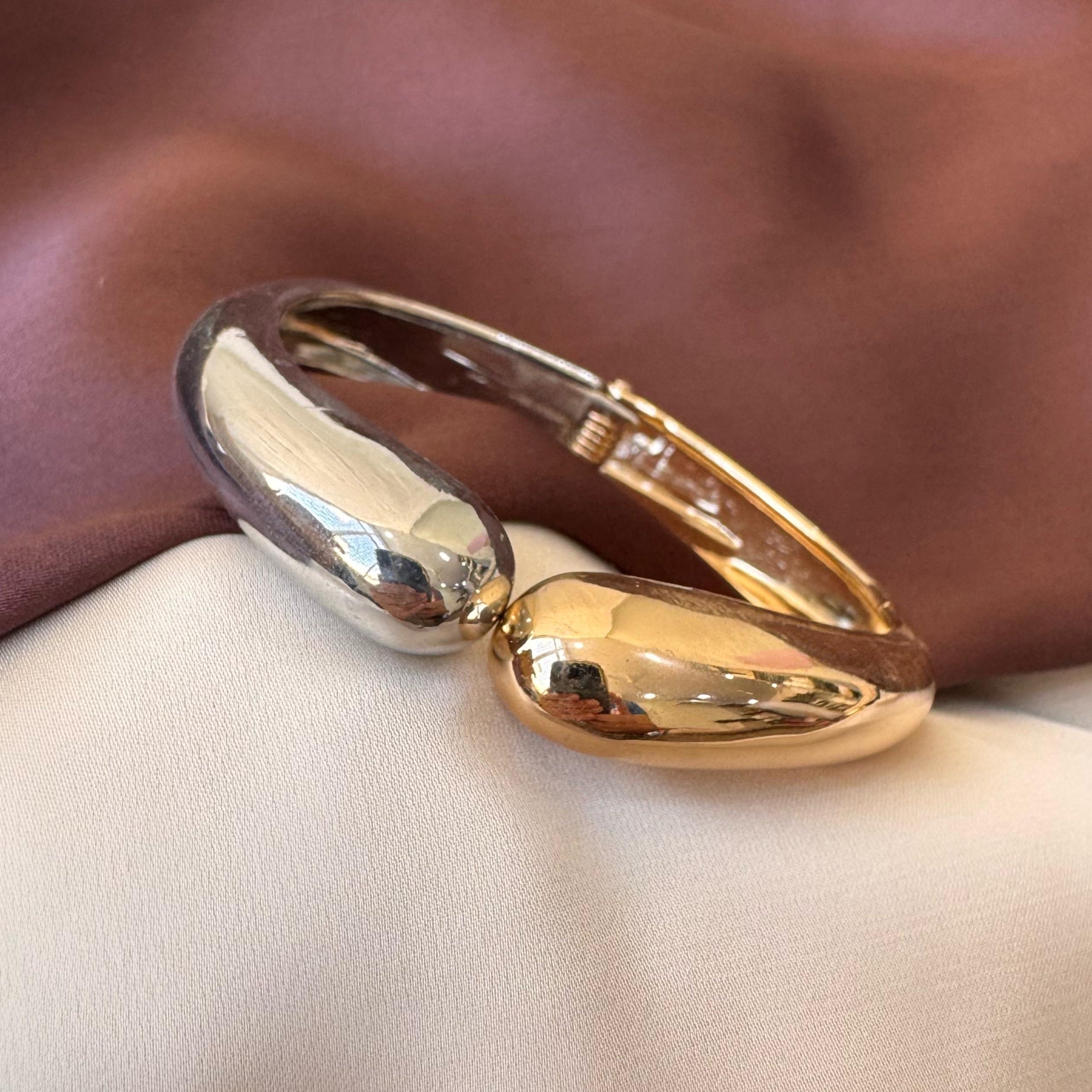 TFC Size 2.6 Two Tone Gold Plated Bracelet Bangle