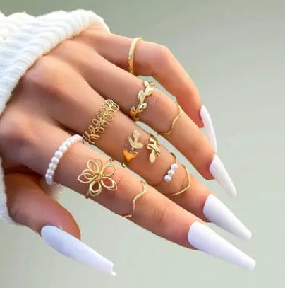 TFC Multi-Design Gold Plated Ring (Set of 10)