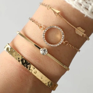 TFC Arrow Stone Rose Gold Plated Bracelet (Set of 4 )