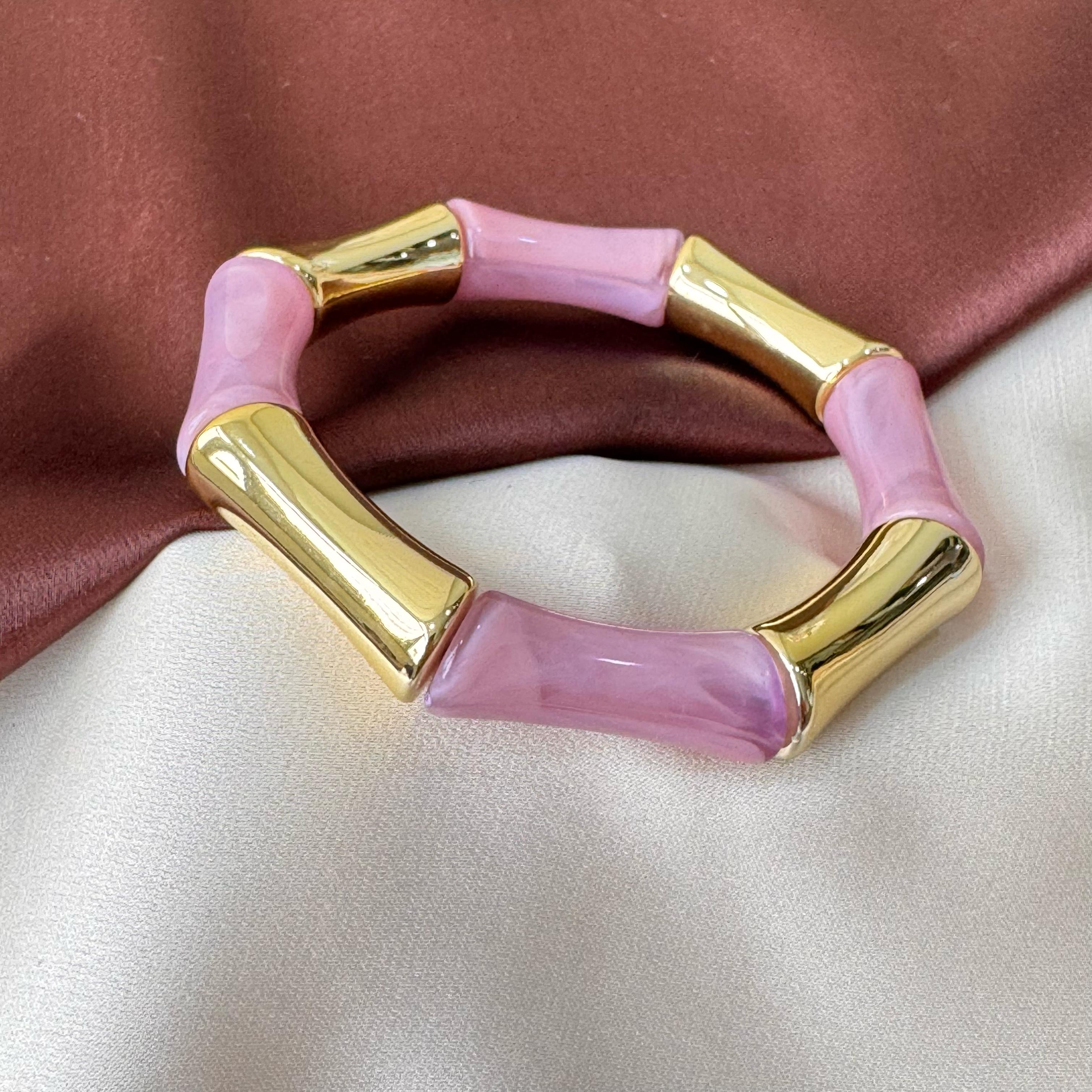 TFC Purple Gold Plated Stretchable Bracelet
