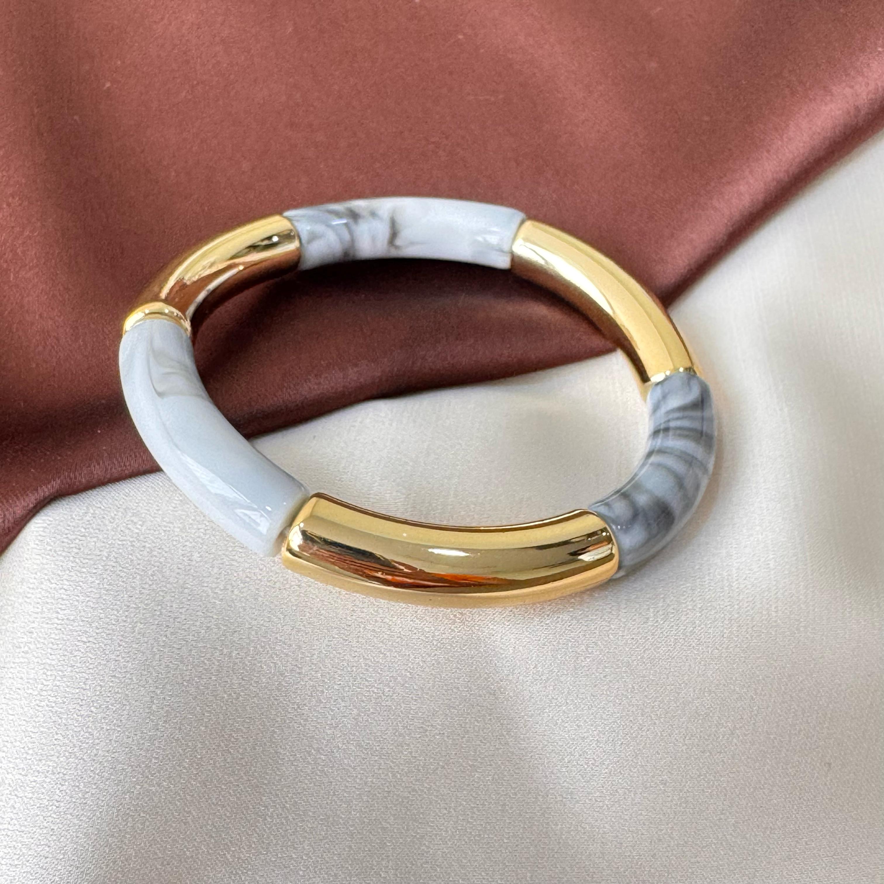 TFC Frosty Gold Plated Stretchable Bracelet