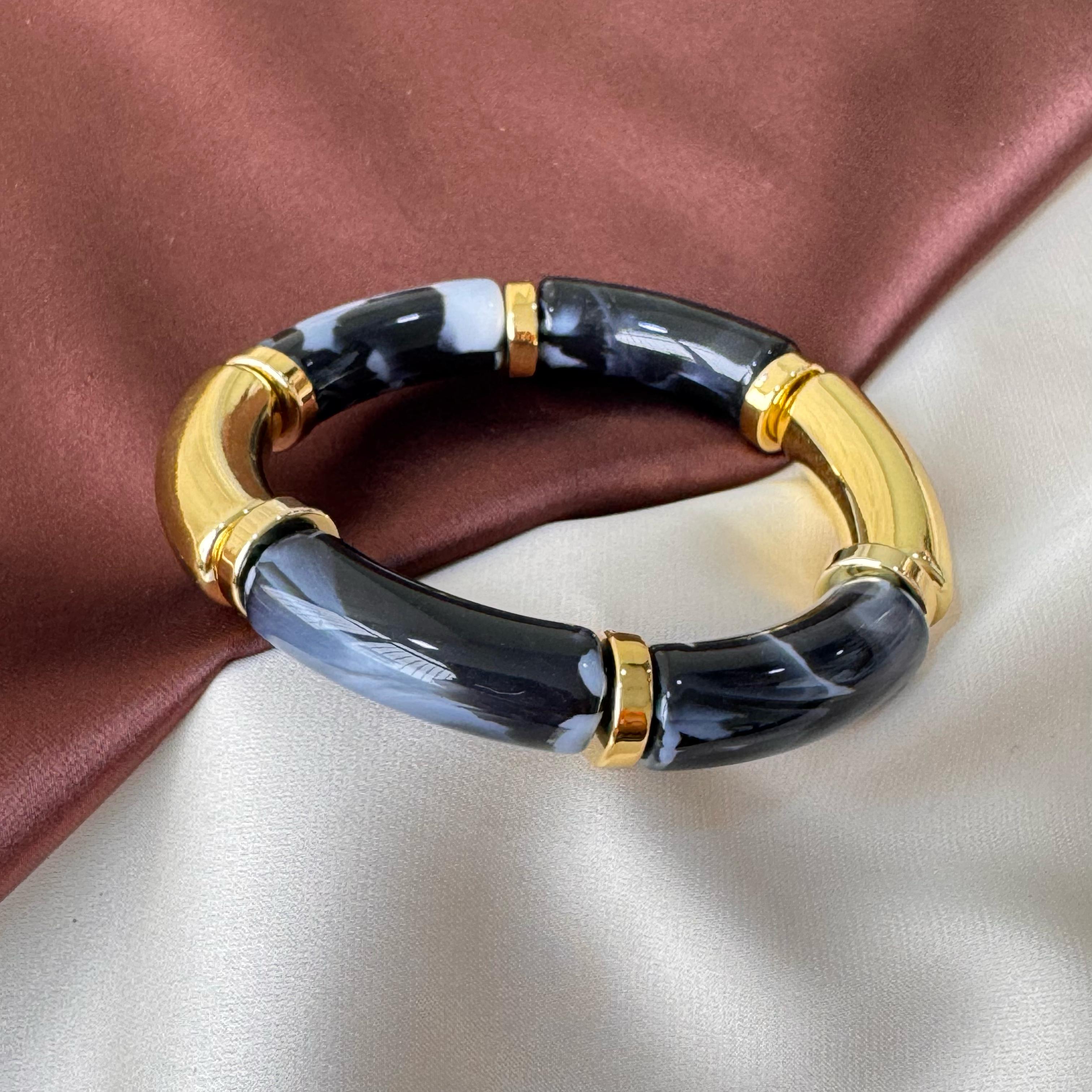 TFC Midnight Blue Gold Plated Stretchable Bracelet