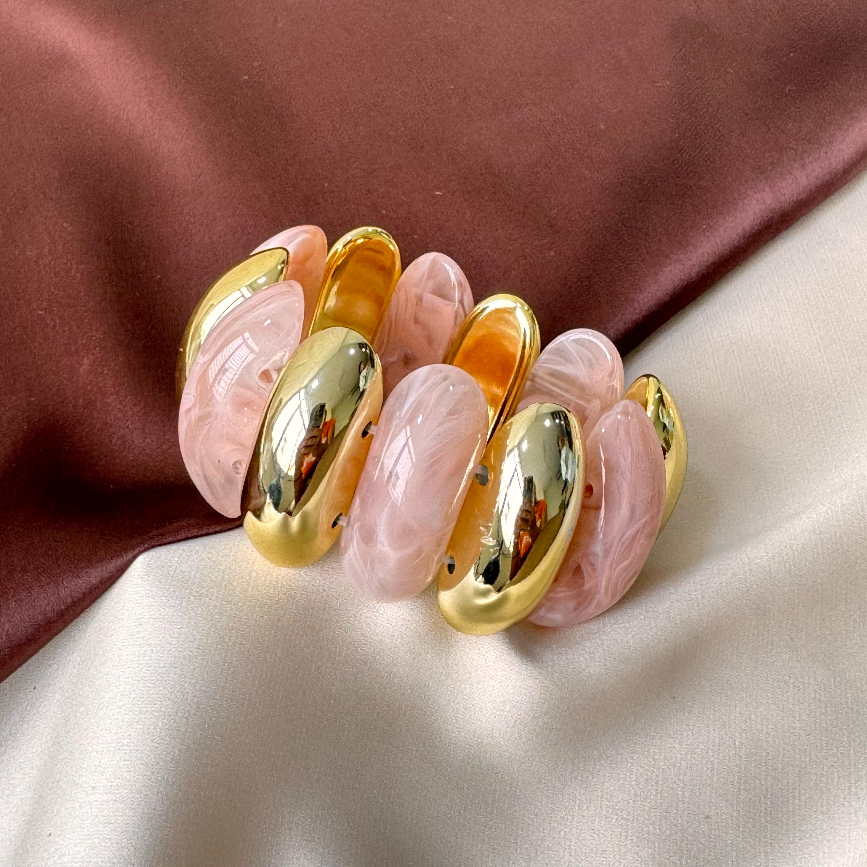 TFC Candy Pink Gold Plated Stretchable Bracelet