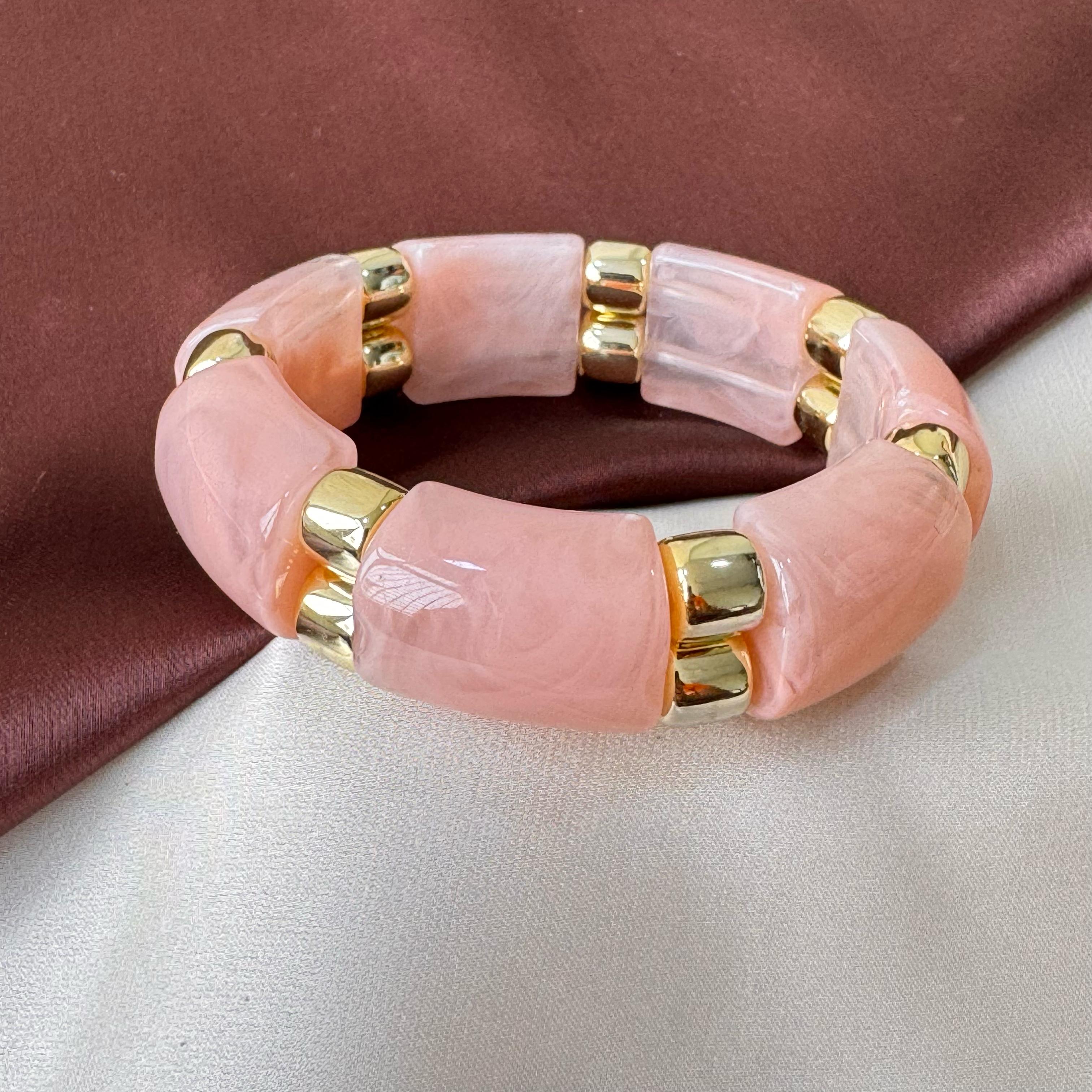 TFC Petal Pink Gold Plated Stretchable Bracelet (Copy)