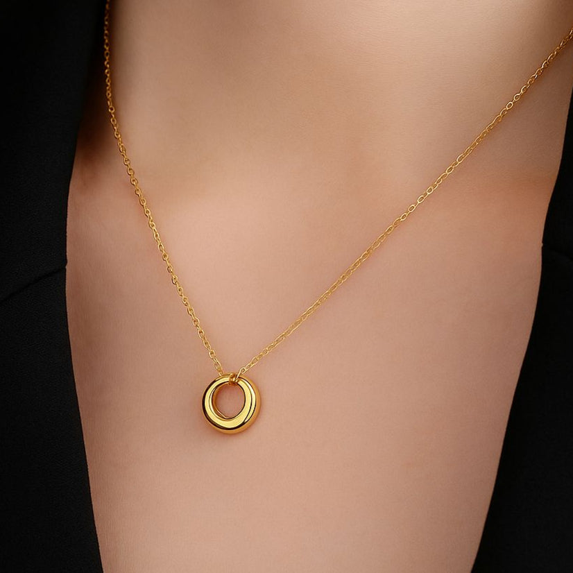 TFC Sweet Circle Gold Plated Pendant Necklace