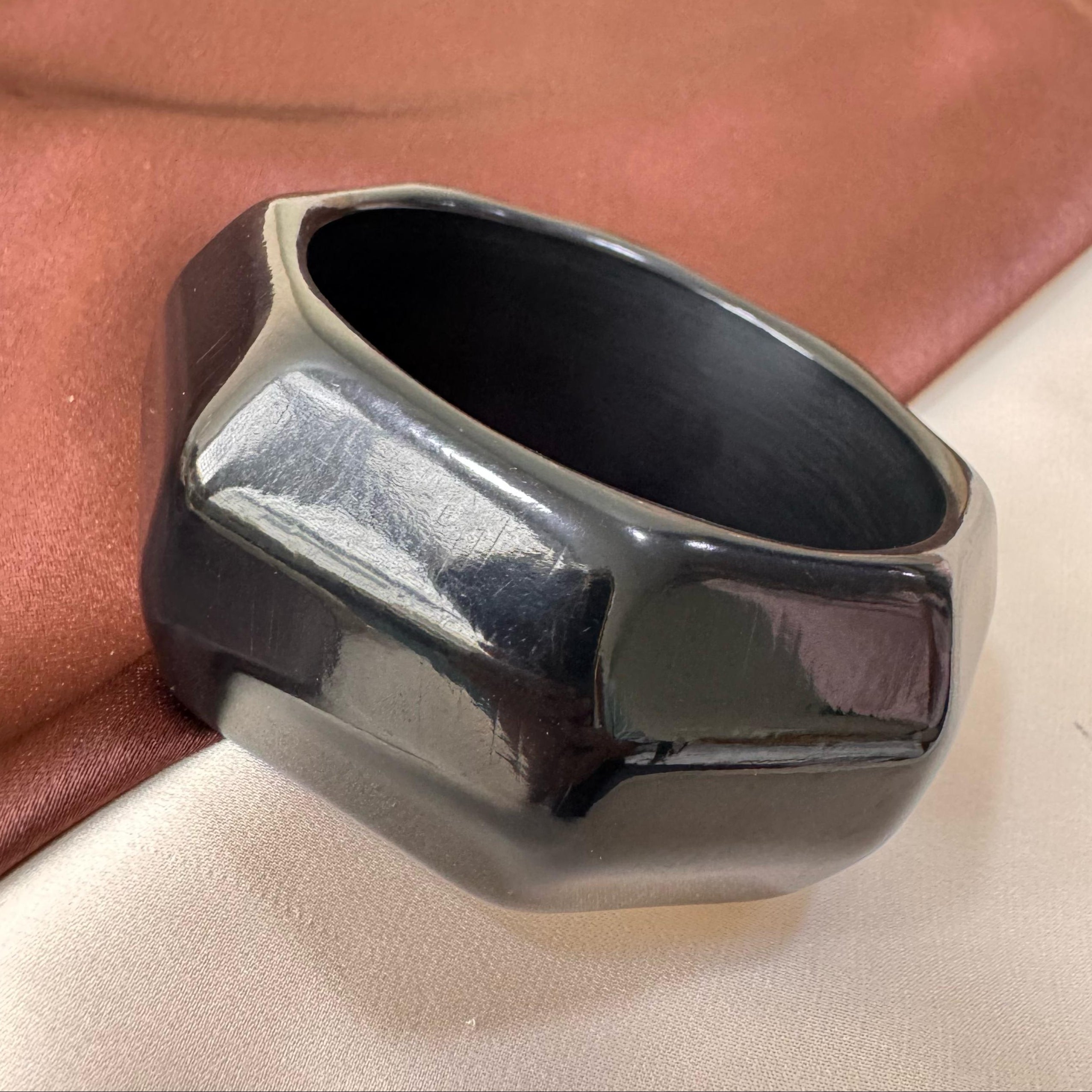 TFC Size 2.6 Black Recto Cut Resin Bracelet Bangle