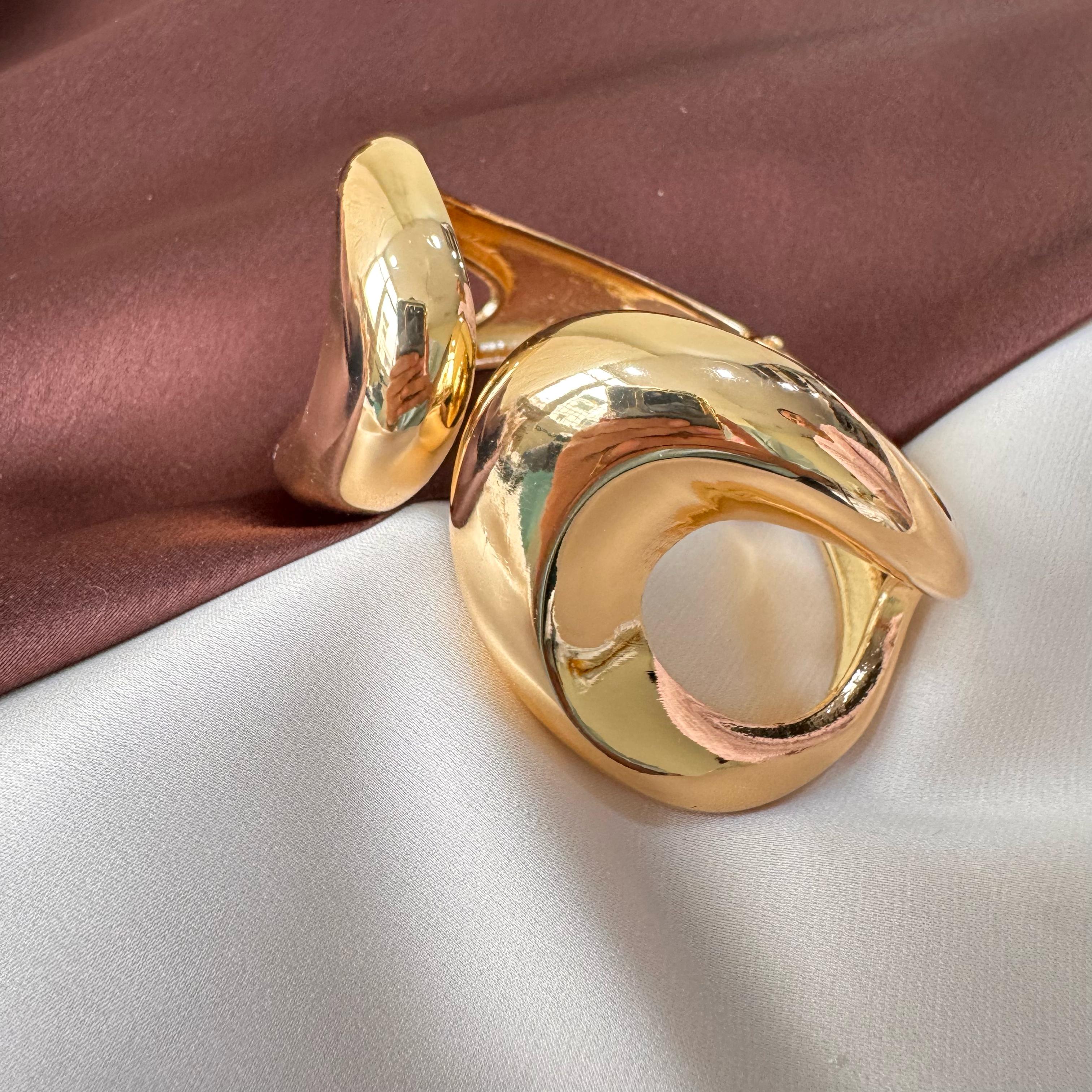 TFC Size 2.6 Same Side Gold Plated Bangle