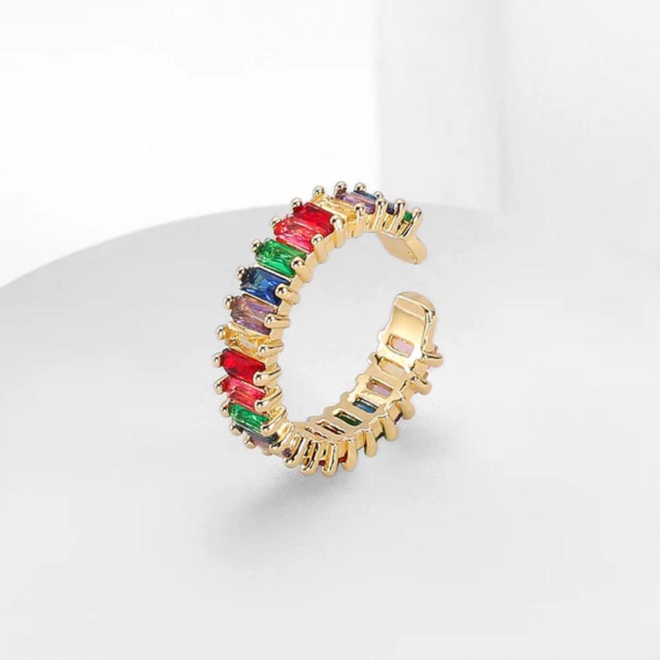 TFC Adjustable Multi Stone Gold Plated Ring
