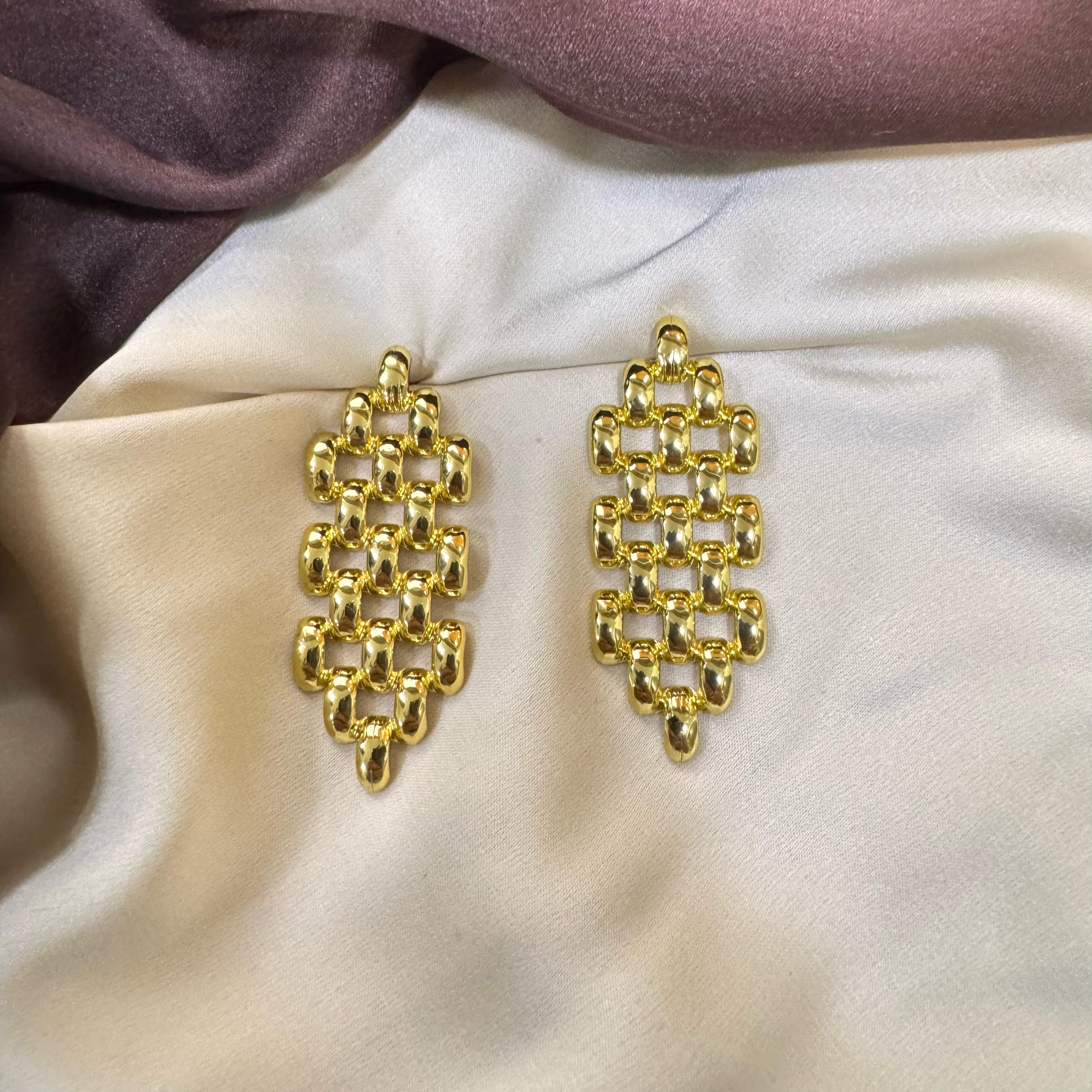 TFC Golden Lace Gold Plated Dangler Earrings