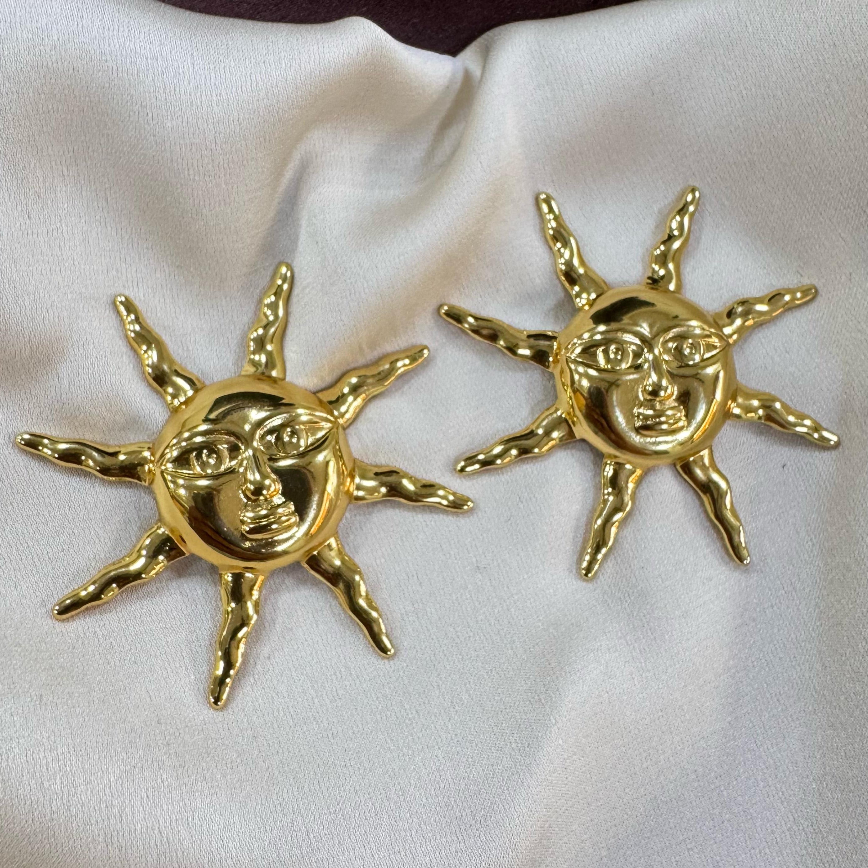 TFC Sun Gold Plated Stud Earrings