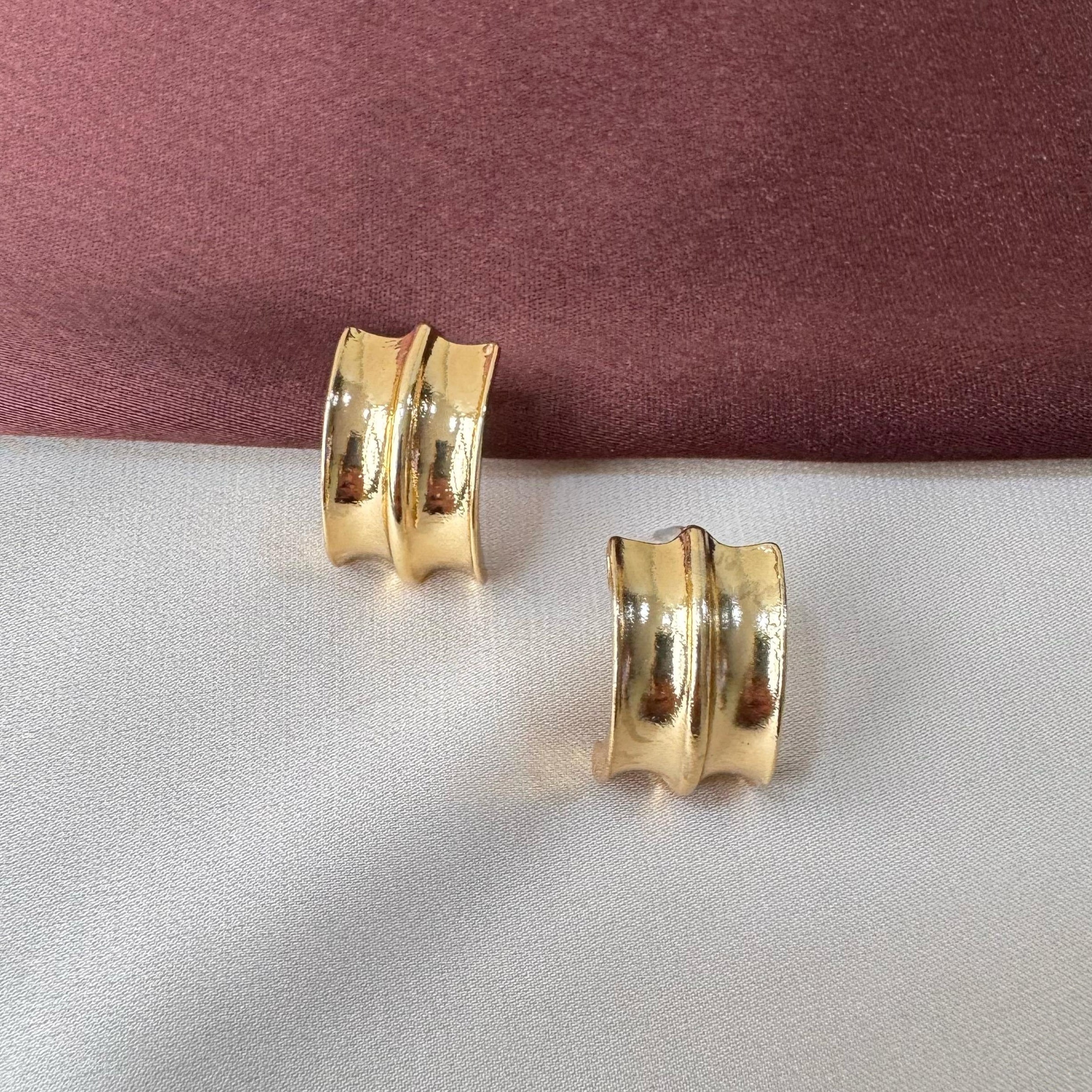 TFC Half Loop Gold Plated Stud Earrings