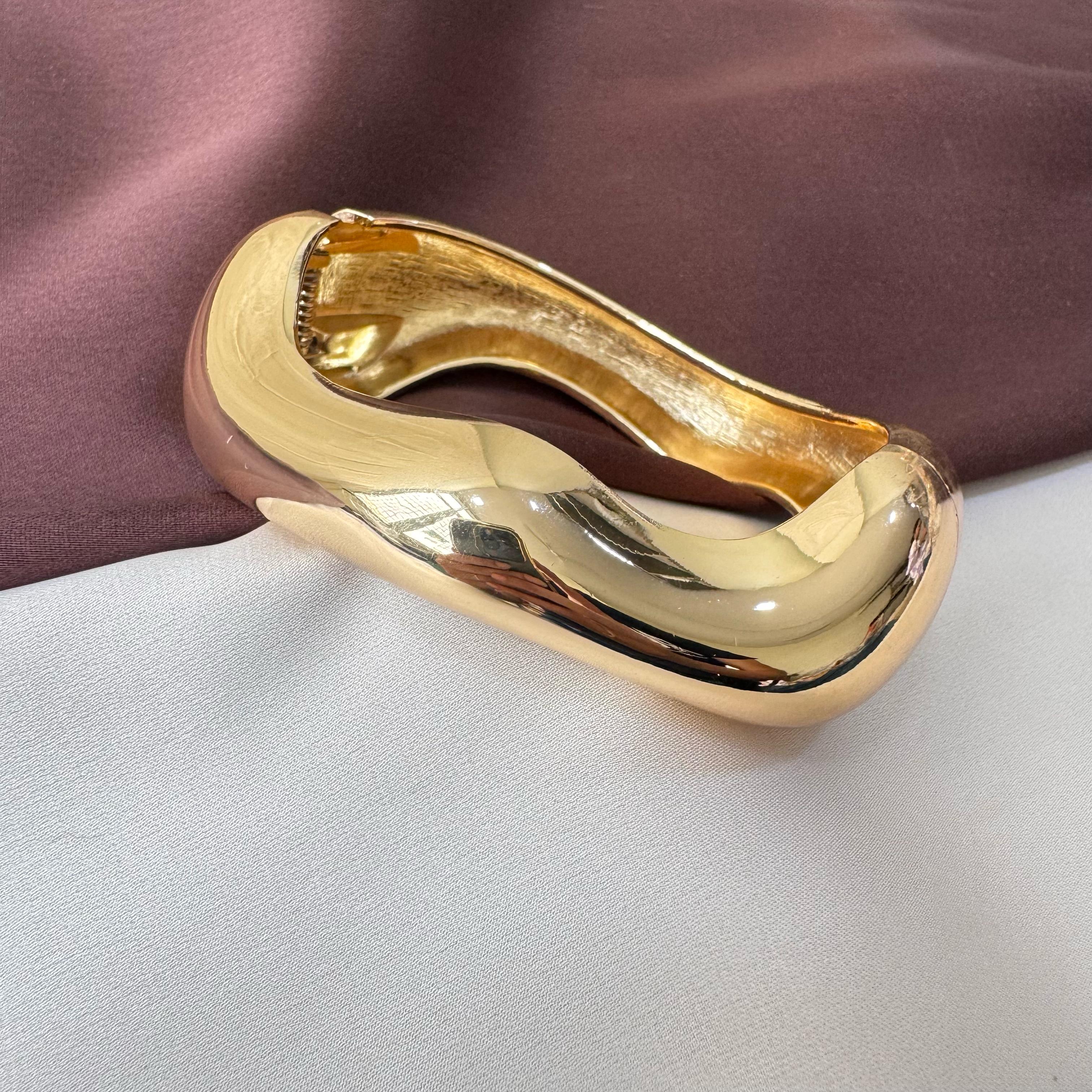 TFC Size 2.6 Gritty Style Gold Plated Bracelet Bangle
