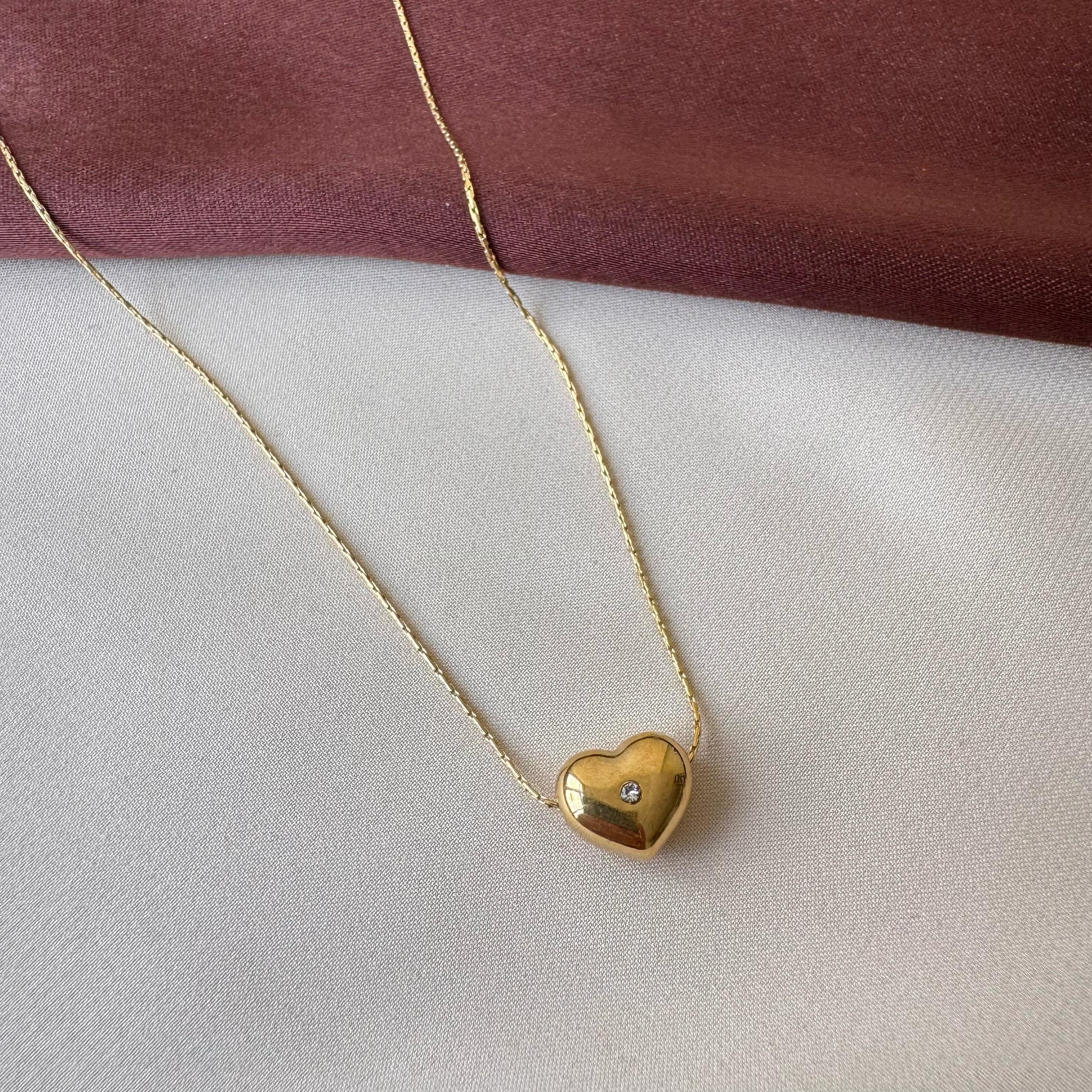 TFC Diamond Heart Gold Plated Necklace